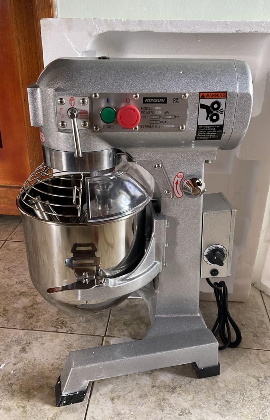 ROVSUN 10QT Commercial Food Mixer, 550W Electric Commercial Dough Mixer with 3-Speeds Adjustable customer photo 1