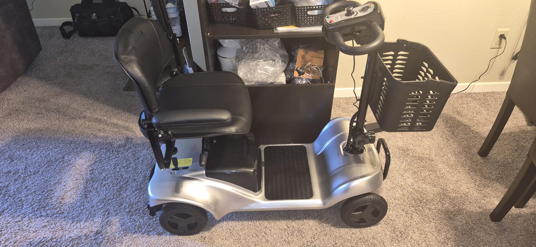 Mobility Scooter for Adults, 4 Wheel Mobility Scooter, 15 Miles Range, 300WH Battery, 300LBS Capacity, Lightweight and Portable, with LED Headlights and Basket, Charger Included (Red) customer photo 1