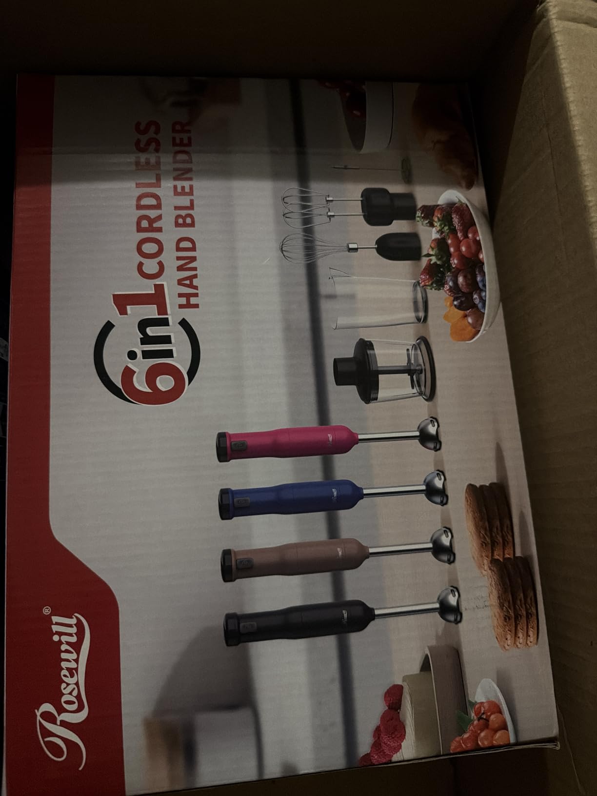 Rosewill 6-in-1 Multi-Speed Cordless Rechargeable Immersion Hand Blender, Heavy Duty Motor - Stick Blender, Beaker, Whisk, Chopper, Dual Beater, Milk Frother - For Smoothies, Baby Food, Soup - Blue customer photo 1