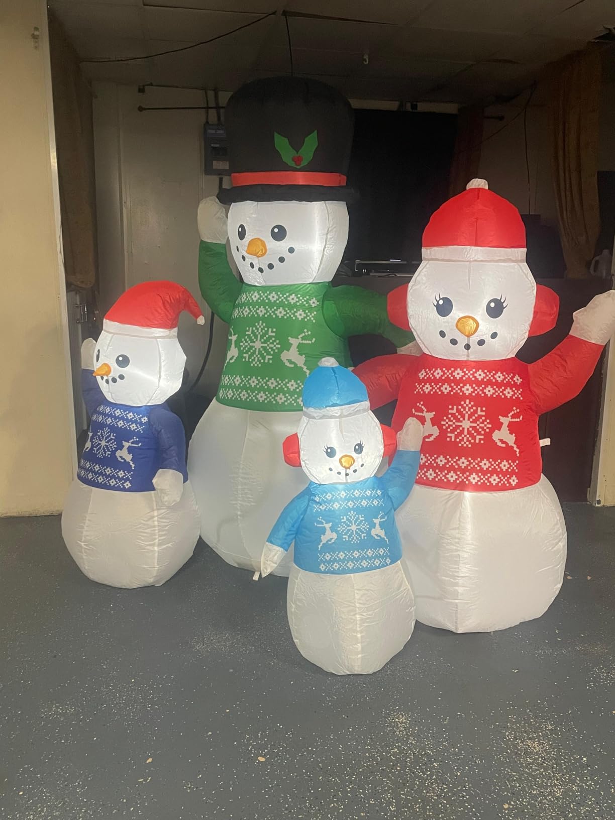 6-Foot Inflatable Christmas Decorations - Set of 4 Inflatable Snowman Family Figures with Built-in LED Lights customer photo 2