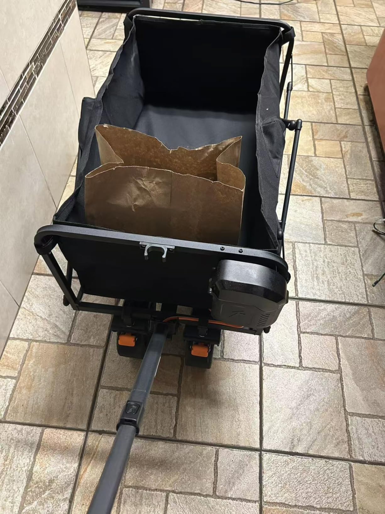LiTHELi Electric Folding Utility Wagon Cart - All-Terrain Portable Powered Wagon with Dual Motors, Removable Battery & Large Cargo Space for Beach, Camping, Shopping & Outdoor Hauling customer photo 2