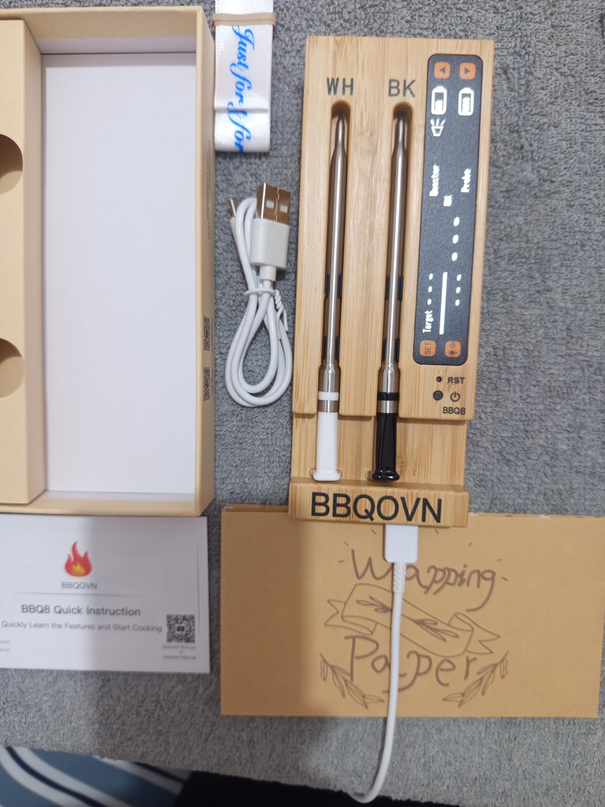 BBQOVN WiFi Sub-1G Wireless Meat Thermometer Unlimited Range 7 NIST Certified Sensors with Ambient Temp 2 Temp Monitoring Ways Digital Smart Base and App for BBQ, Smoker, Grill, Oven (Dual Probes) customer photo 2