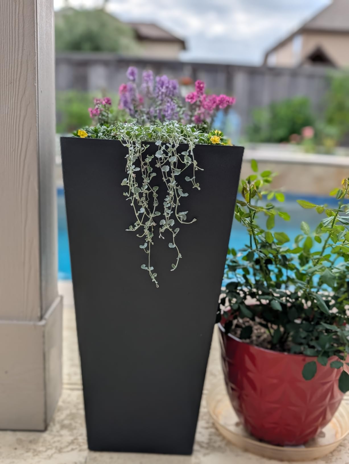 Maple99 Outdoor Planter 30 Inch - Large Tall Planters for Outdoor and Indoor Plants, Modern Tapered Design, Weather Resistant with Drainage Holes and Removable Insert Tray customer photo 1