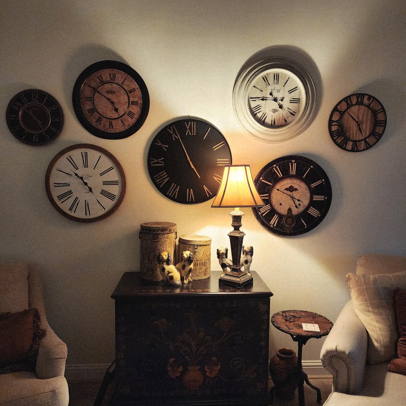 Large Modern Wall Clock - 24 inch, Matte Black Metal Face, Distressed Gold Roman Numerals, Battery Operated, Contemporary Style for Living Room, Kitchen, Dining Room Decor customer photo 2