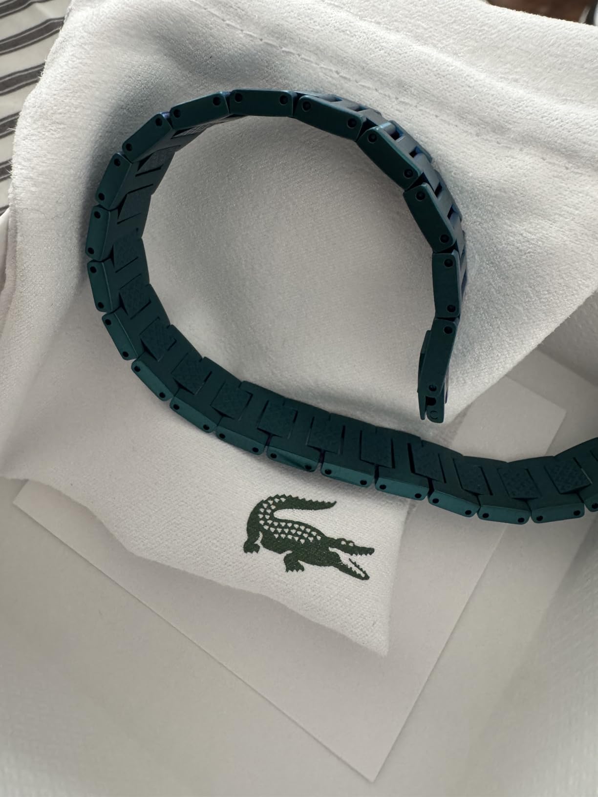 Lacoste Metropole Bracelet - Unisex H-Link with Crocodile Clasp - Adjustable Polished Finish Accessory customer photo 2