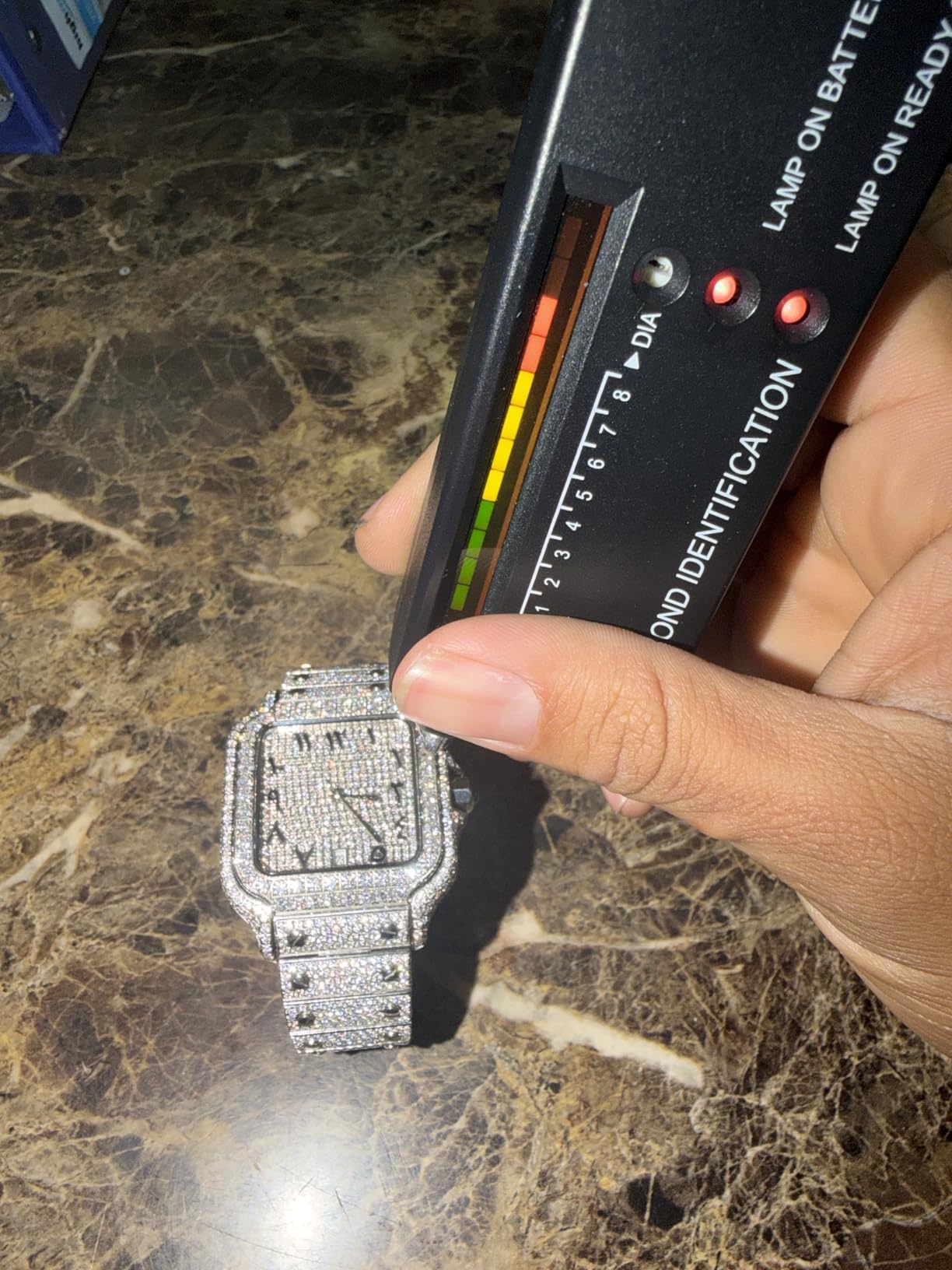 Moissanite Watch for Men, Personalized ICED Out Watch Automatic Movement with Custom Engraving, 17Ct VVS D Moissanite Passing Diamond Testing, GRA Certified customer photo 2