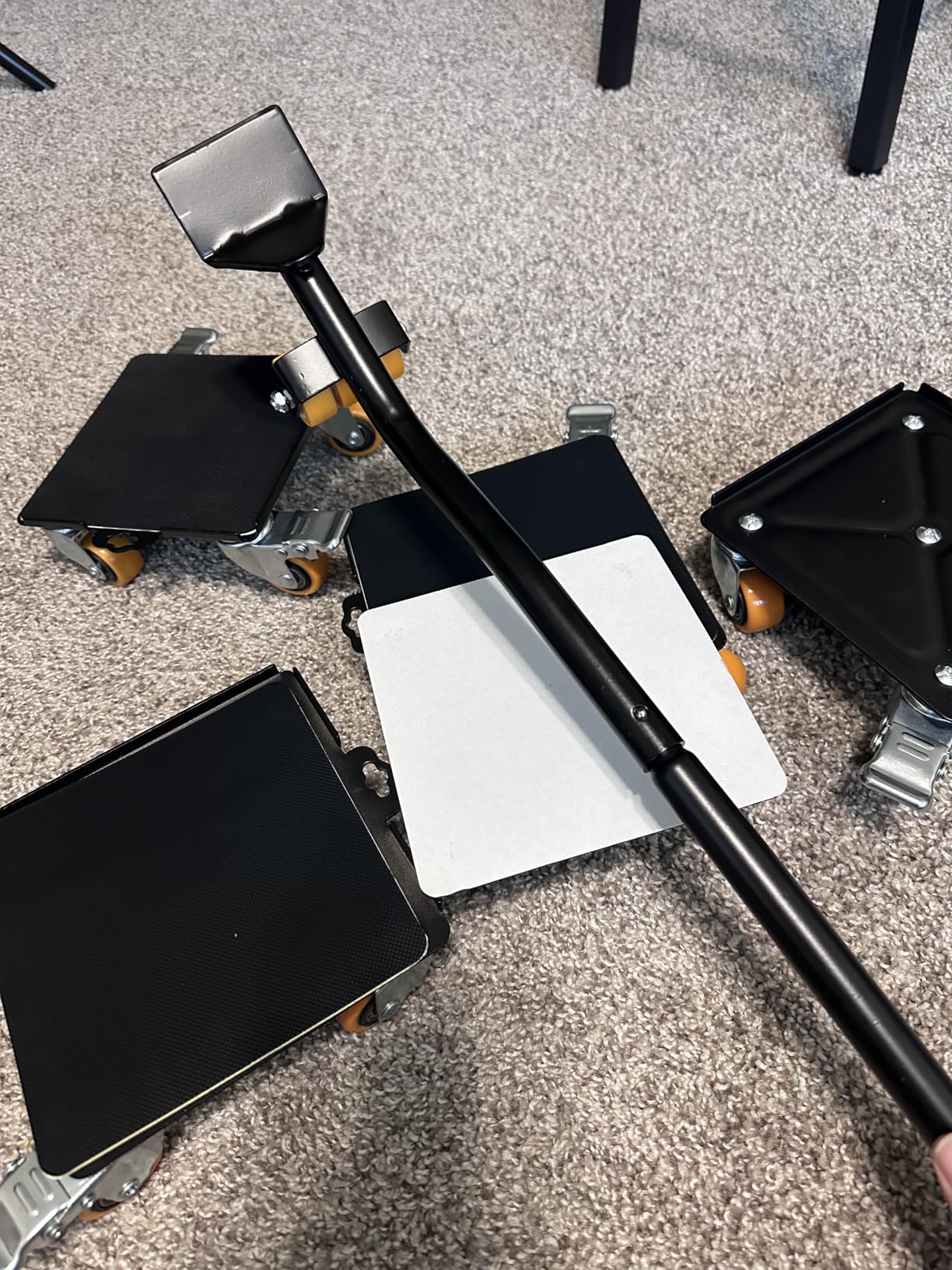 KYX Furniture Dolly, Furniture Movers with 5 Wheels,Carbon Steel Panel Heavy Duty Dolly, Furniture Lifter with 360° Rotatable Silent Rubber Universal Wheels, Max Load 4000LBS(6.9x6.9 in) customer photo 1