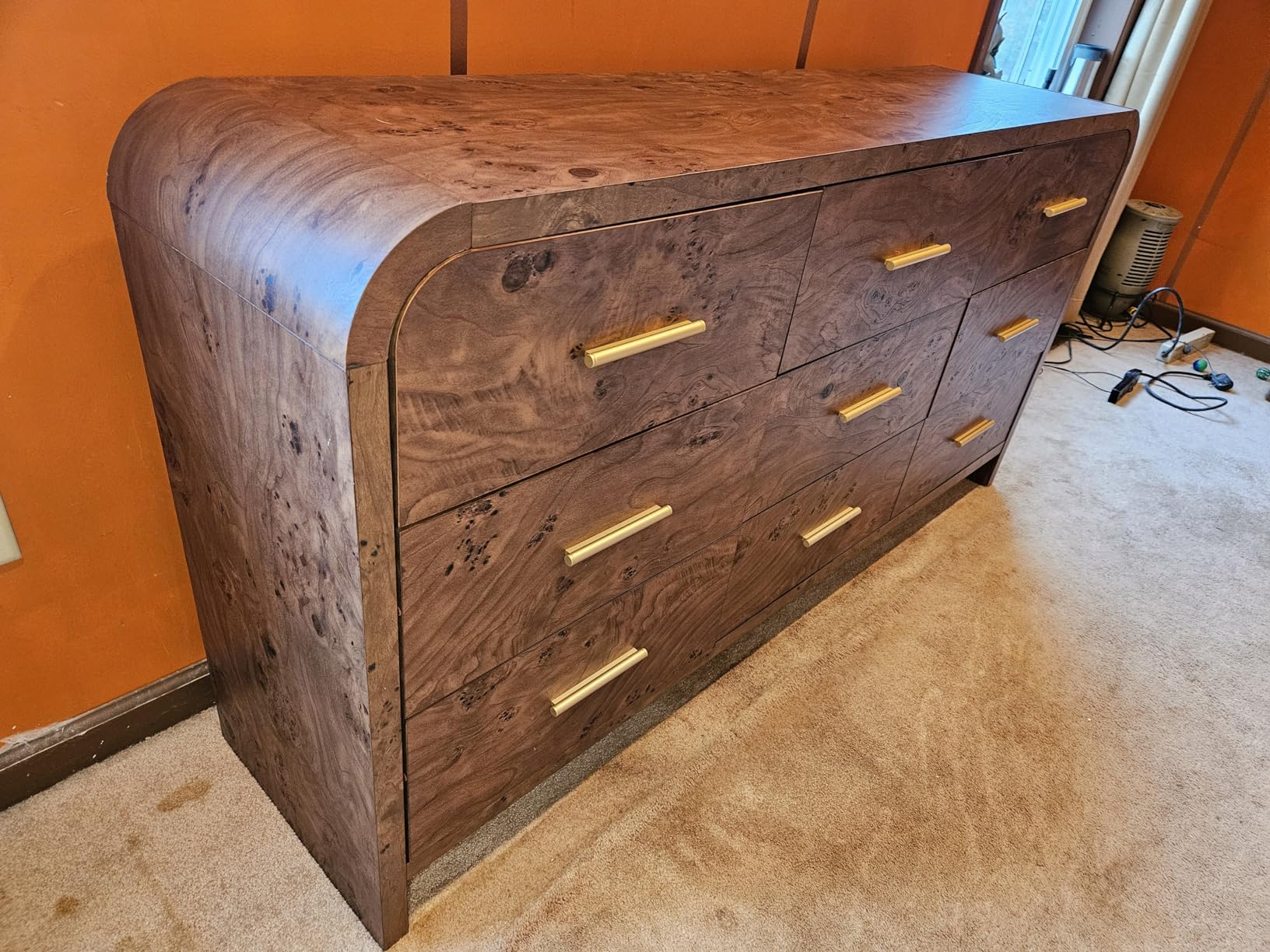 Curved 9-Drawer Dresser for Bedroom, 63