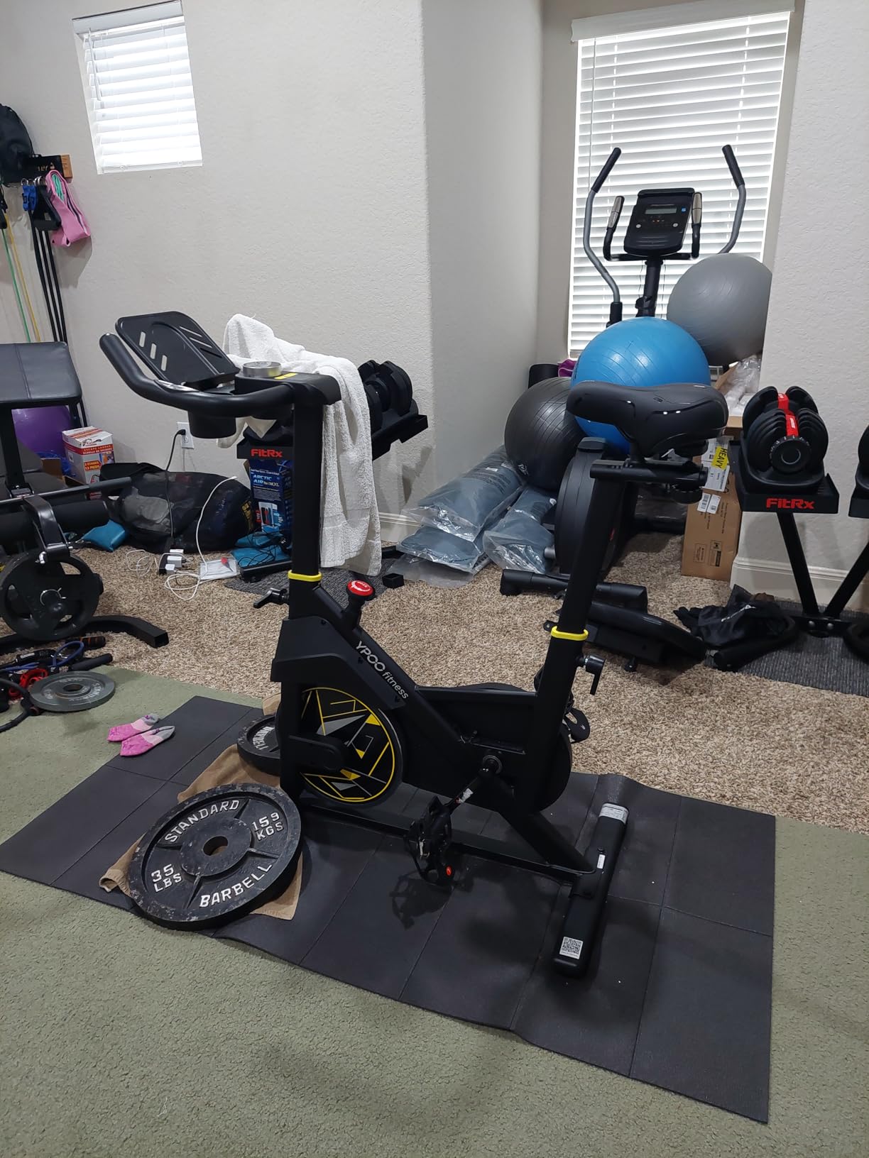 YPOO Exercise Bike, Adjustable Magnetic Resistance Stationary Bikes for Home Cardio with Exclusive App, Indoor Bike with 330lbs Weight Capacity Comfortable Seat, Tablet Mount and Fitness Courses customer photo 2