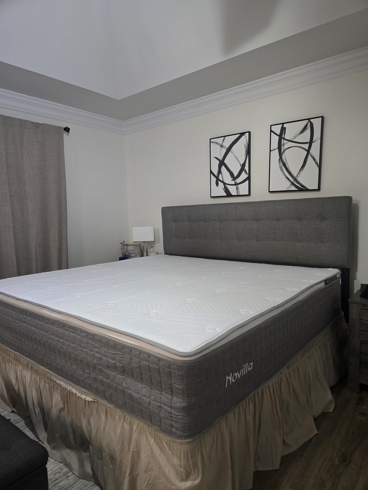 Novilla 14 Inch Queen Size Mattress, Hybrid Queen Mattress with Gel Memory Foam, Cool-to-Touch Nylon Blend & Pocketed Coils for Adaptive Body Support & Motion Isolation CertiPUR-US Certified customer photo 1