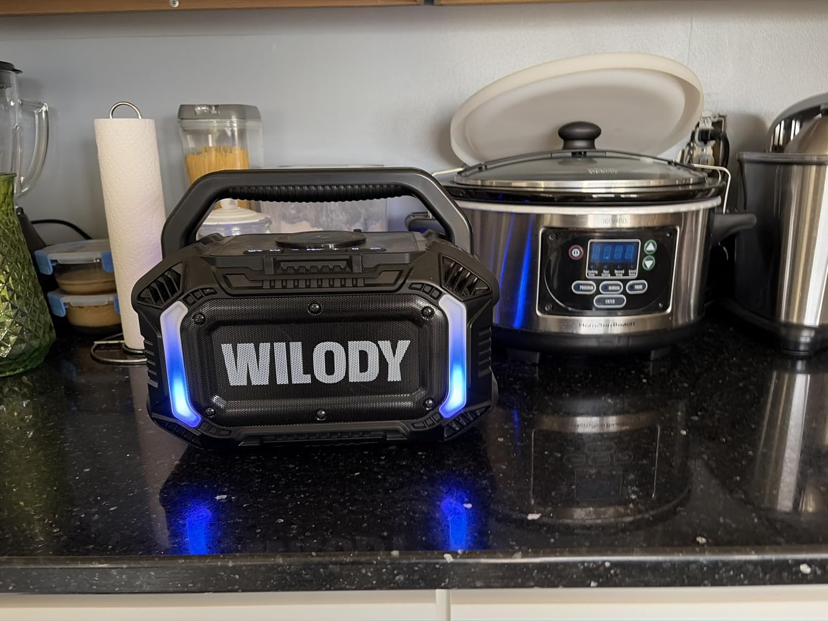 Wilody Speakers Bluetooth Wireless, 100W Loud Outdoor Speaker with Bass, IPX7 Waterproof Floatable, 20H Playtime, Wireless Charge, TWS, RGB Light customer photo 1