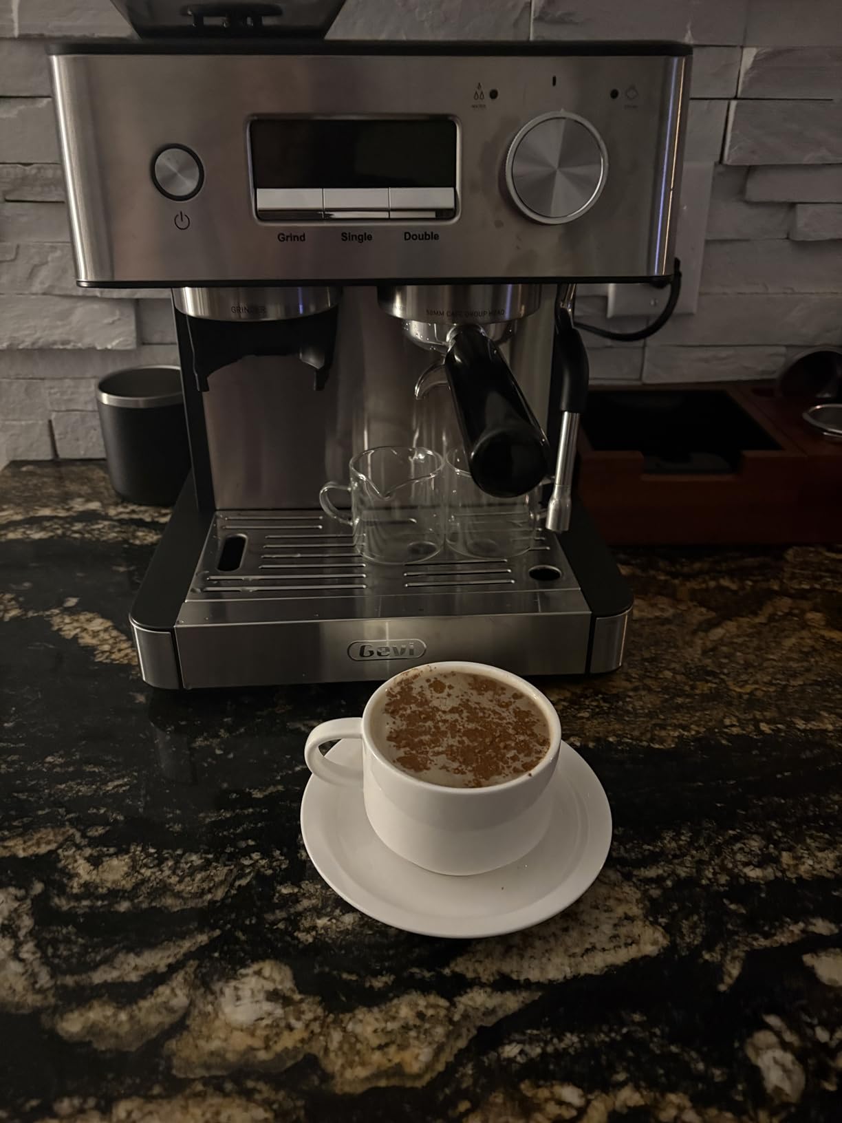 Gevi Dual Boiler Espresso Machine with Built-in Grinder, 58mm Commercial Portafilter, Barista Steam Wand, 31 Grind Settings, Stainless Steel customer photo 2