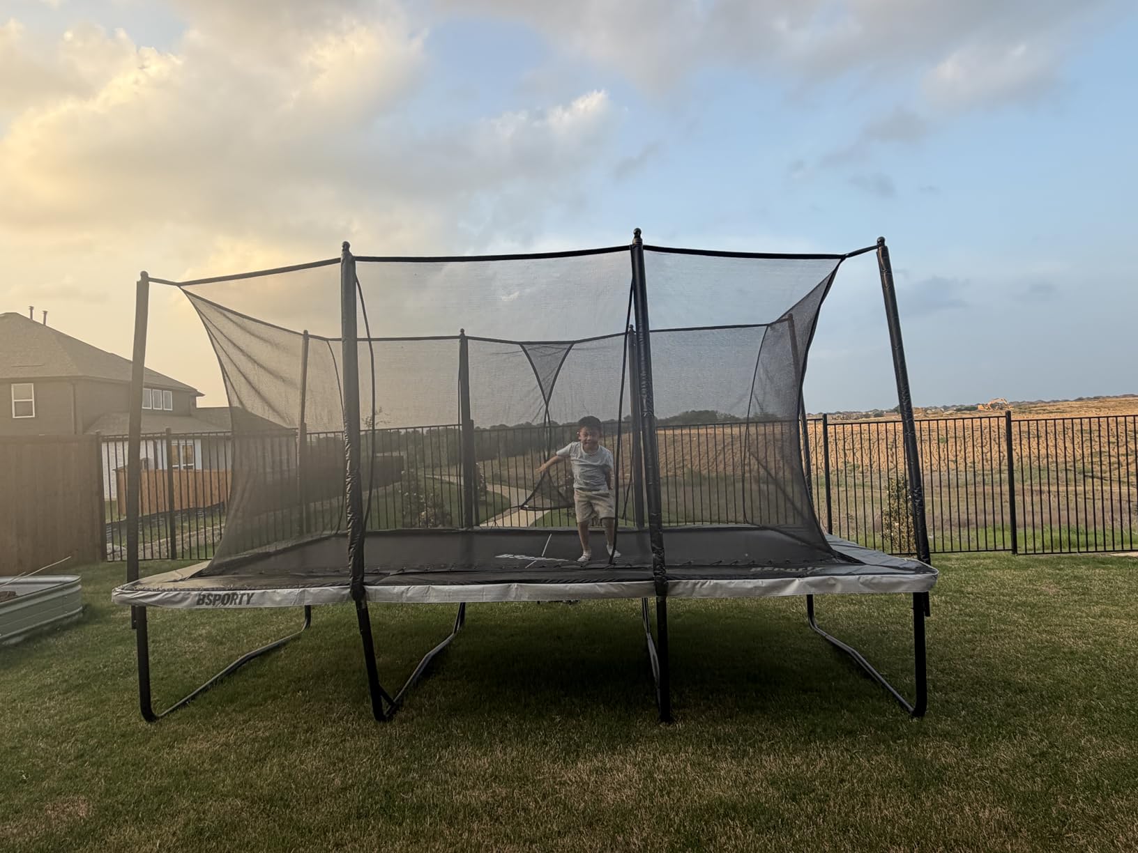 Air Rectangle Trampoline 8X14FT 1800LBS Weight Capacity Outdoor Square Gymnastics Heavy-DutyTrampolines with Net Enclosure for Kids Adults customer photo 1