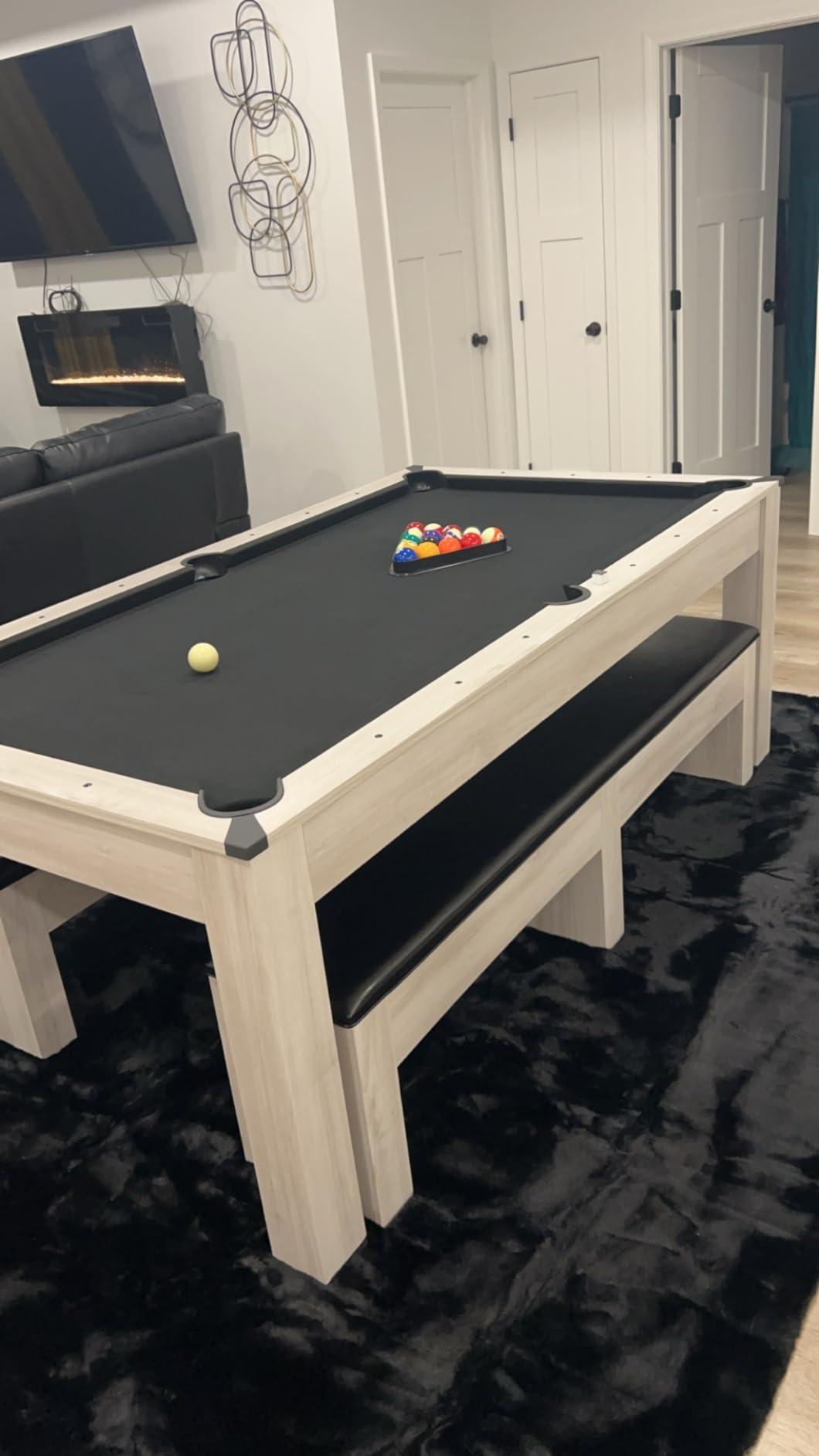 Barrington Billiards 7' Drop Pocket Pool Table 3-in-1 Combo Table, Dining Top, Table Tennis and Billiards with Accessories customer photo 2