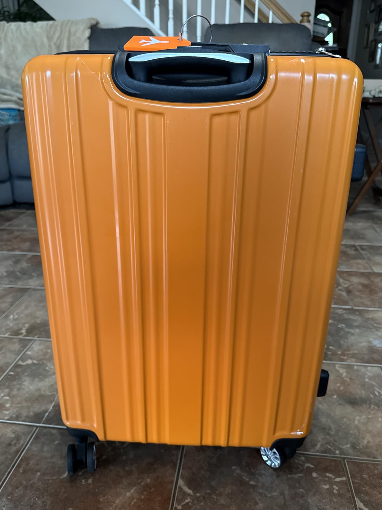 Coolife Luggage, Suitcase with Durable and Lightweight, Large Checked Luggage with ABS Hardshell Expandable, Dual Spinner Wheels, TSA Lock, and YKK Zipper (apricot white, L(28in)) customer photo 1