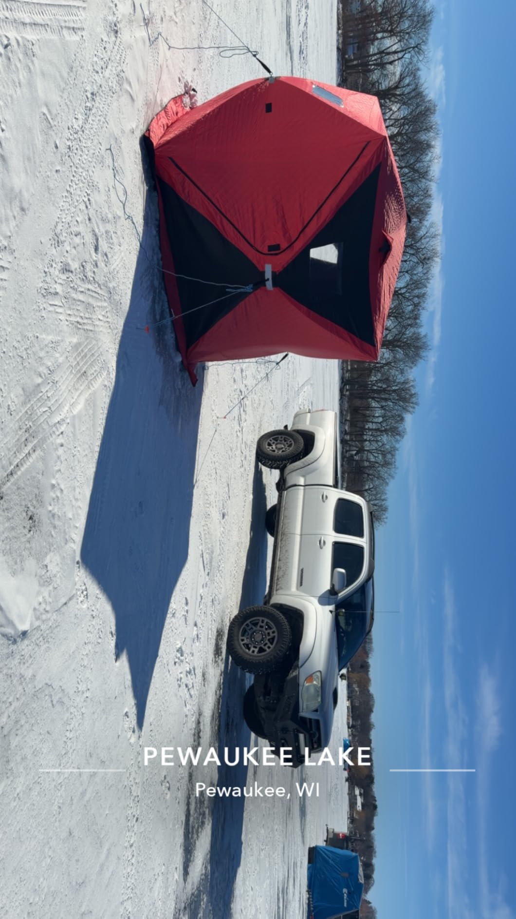 Garvee Pop Up Ice Fishing Shelter and Insulated Ice Fishing Tent with 49ft LED Light Strip, Windproof Portable Hub Design, Fits 1-8 People, 25-69 sq ft Fishable Area customer photo 2