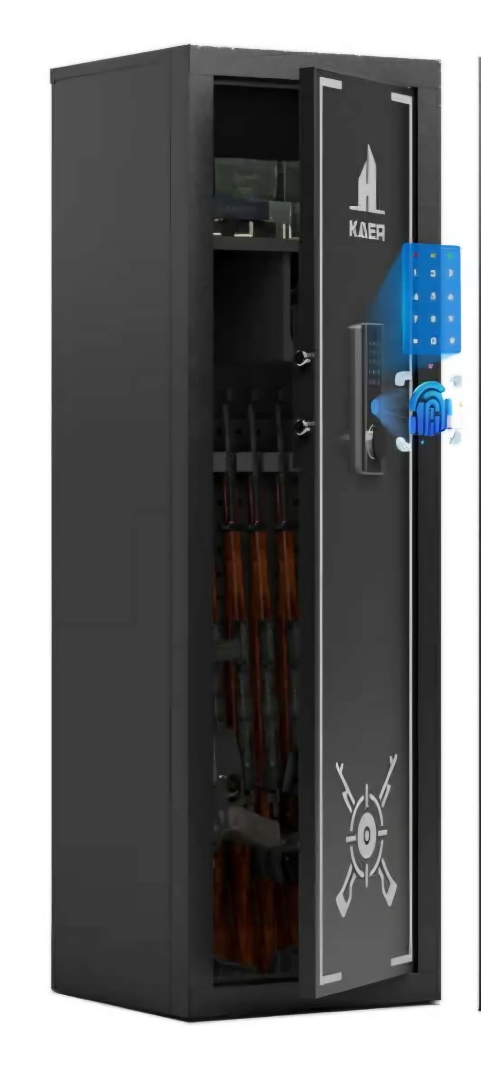 KAER Biometric Gun Safe Rifle, Gun Safes for Rifles and Pistols Holds 14-15 Firearms with Adjustable Racks & Pistol Storage, Fingerprint Keypad Lock Gun Cabinet customer photo 1