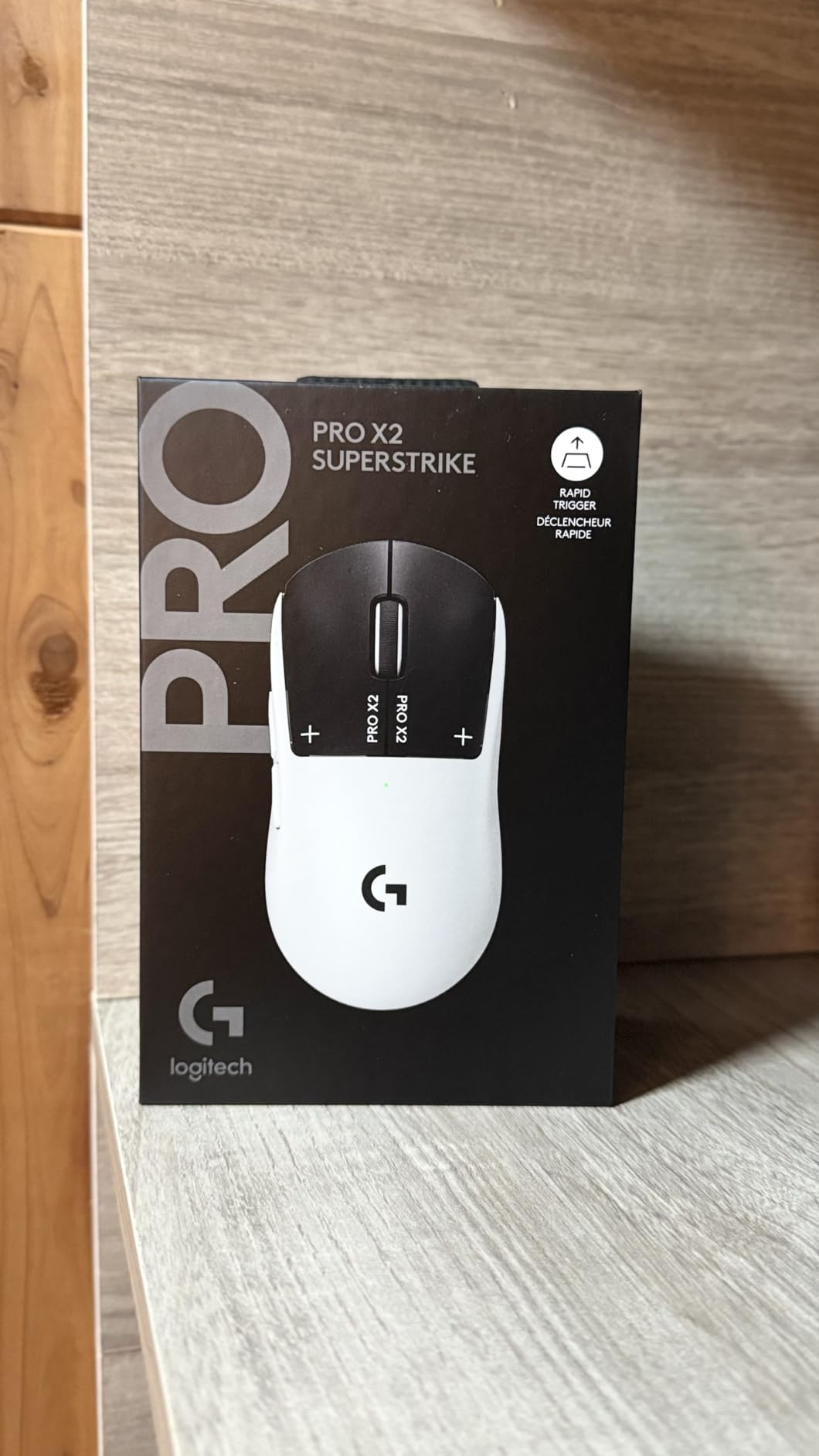 Logitech PRO X2 SUPERSTRIKE Lightspeed Wireless Gaming Mouse, Ultra-Fast Performance, Ultra Lightweight (61 g), Customizable Click Haptics, USB-C Charging, for PC/Mac/Laptop - White customer photo 2
