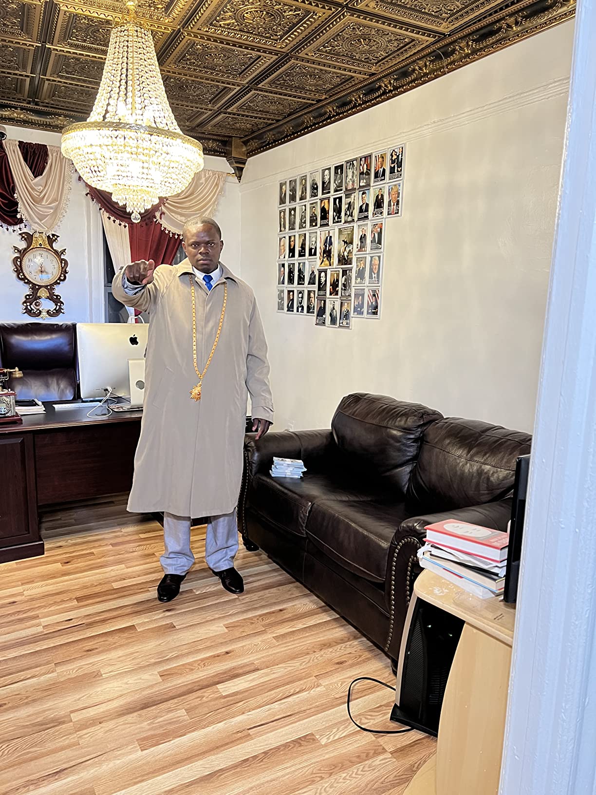 Adam Baker Men's Trench Coat | Single Breasted Full Length All Year-Round Belted Men's Raincoat customer photo 1