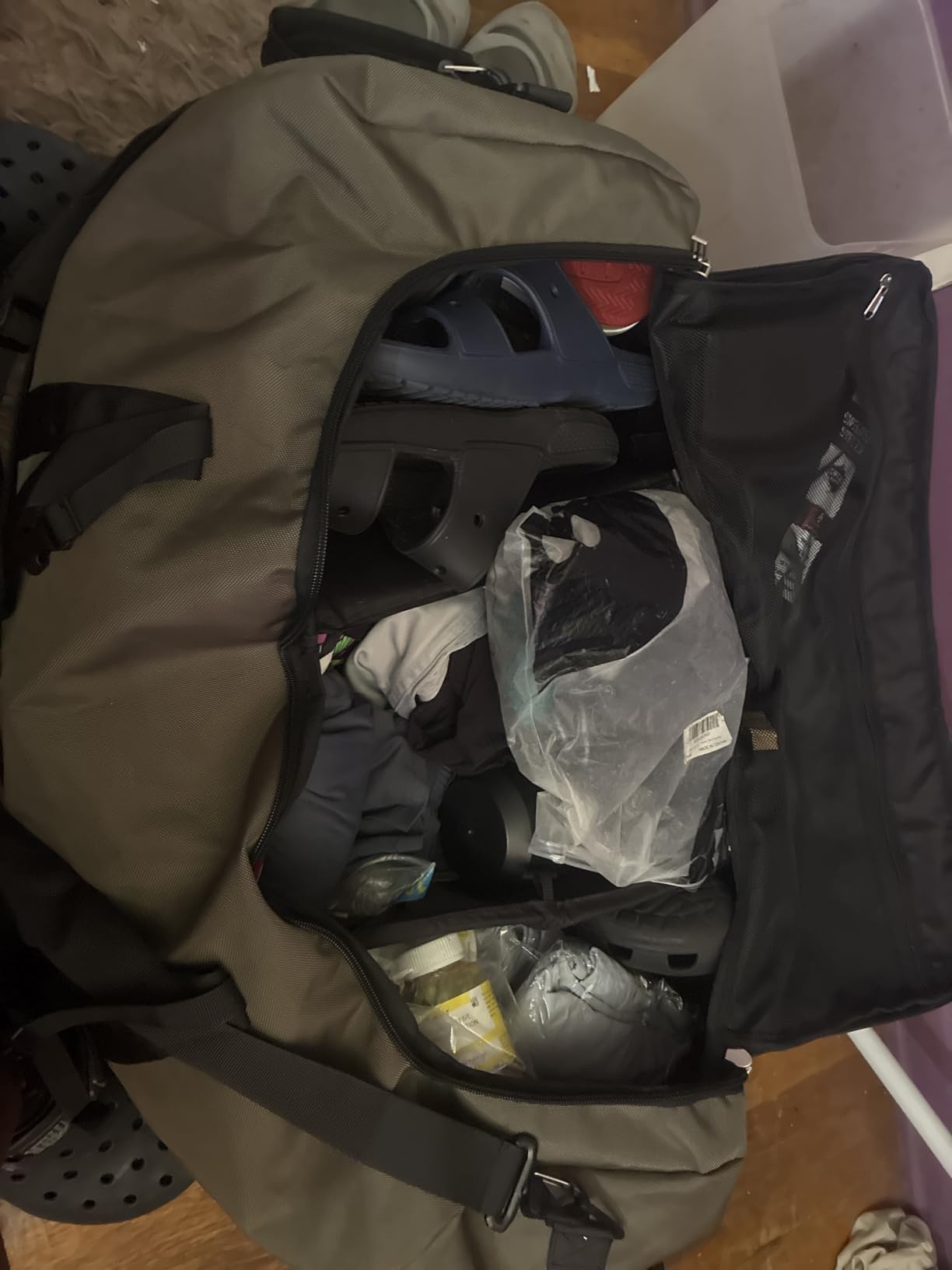 Rolling Duffle Bag with Wheels, 110L/140L Expandable Soft-Sided Foldable Duffle Bag with 2 Rubber Wheels, Packable 32 Rolling Carry-On with Multi-Pockets & Compartments customer photo 2