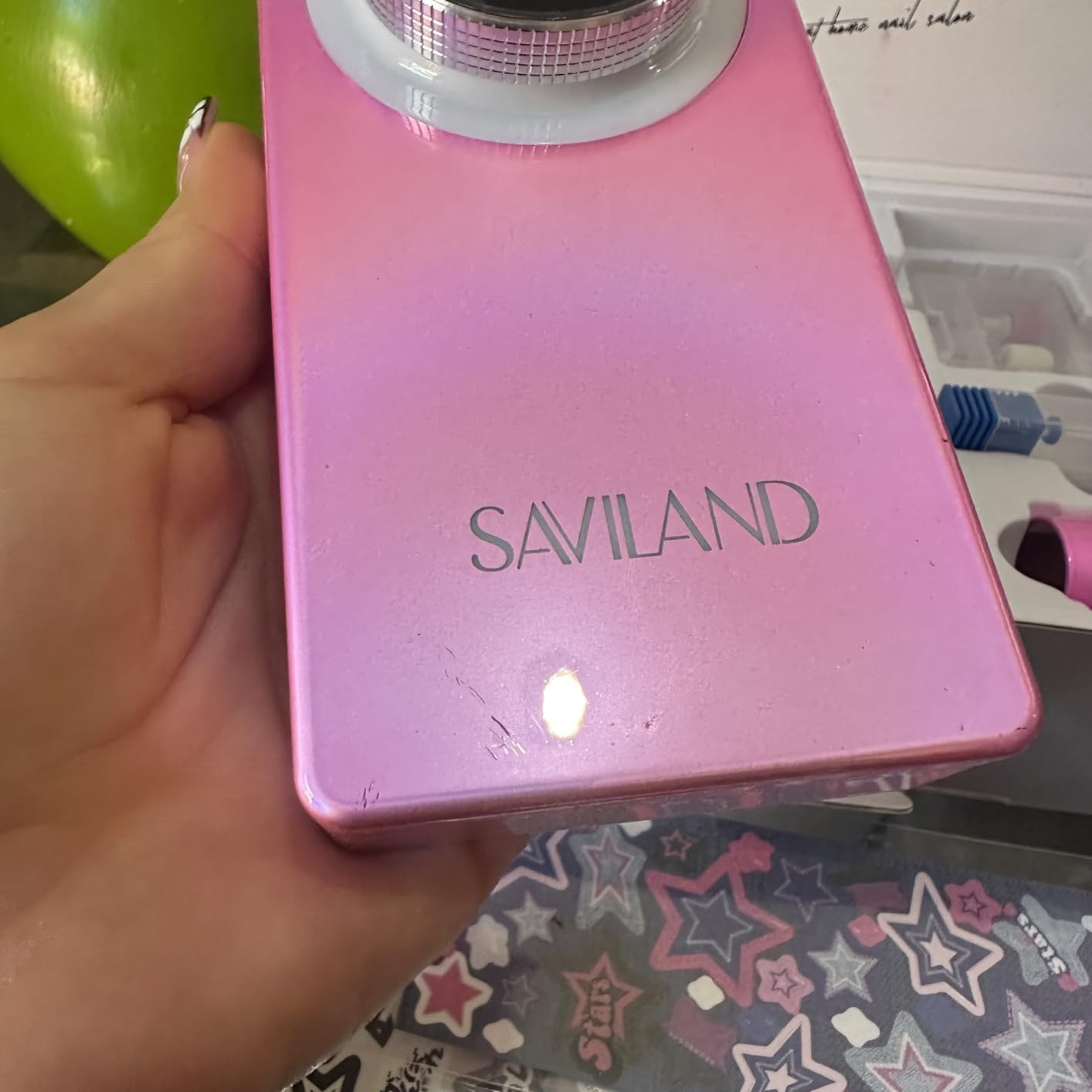 SAVILAND 2026 Nail Drill Professional: 40000RPM Electric Nail Drill 30S Fast Removal for Acrylic Nails Low Noise Electric Nail File Long-Lasting Manicure Pedicure Mobile Tech & Salon (Gradient Purple) customer photo 1