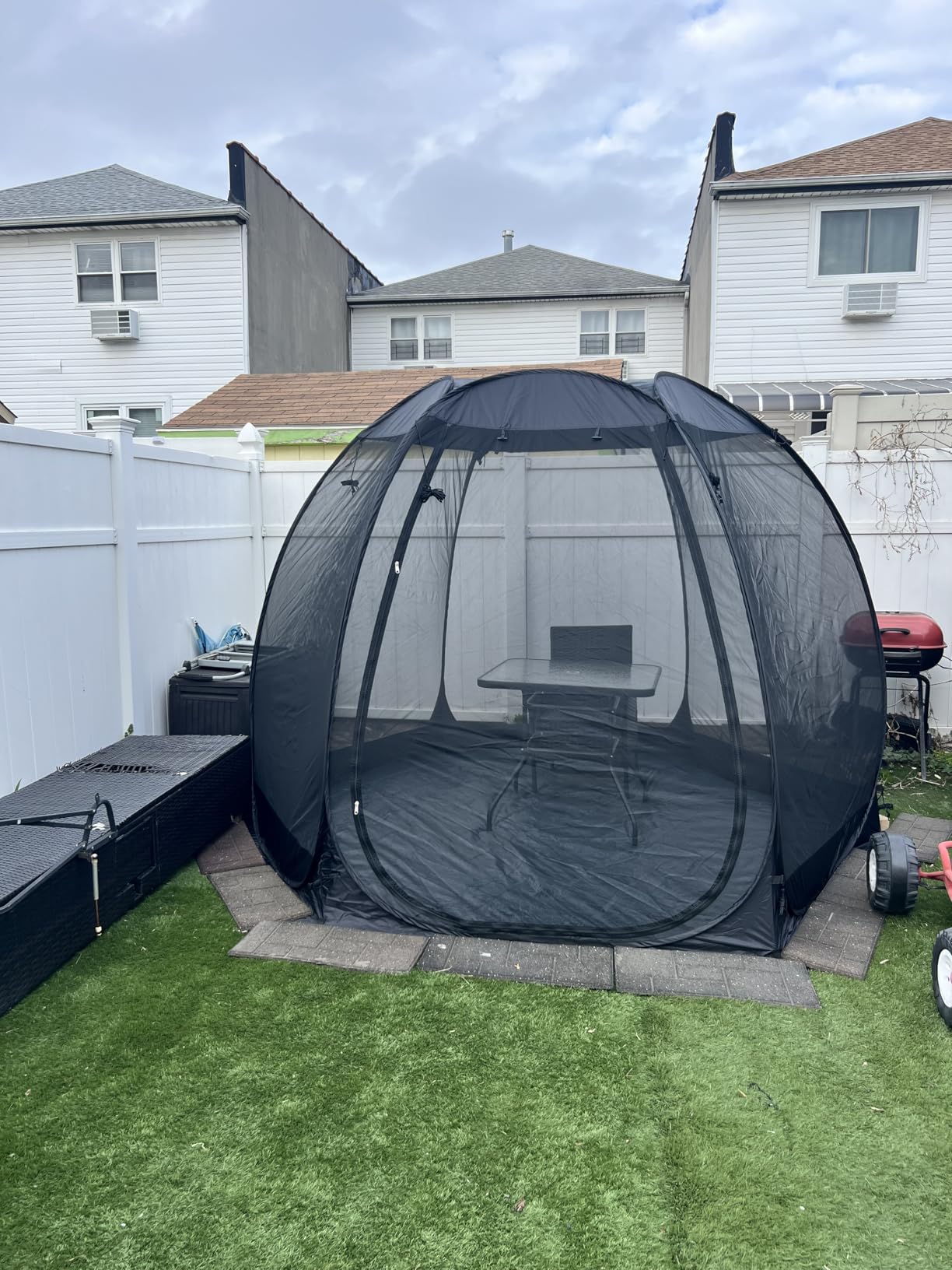 Alvantor 10'x10' Pop Up Screen House Tent, Instant Outdoor Gazebo with Mosquito Netting & UPF 50+ Sun Protection, Portable Canopy Shelter for Patio, Backyard, Camping (4-6 Person), Charcoal Gray customer photo 2