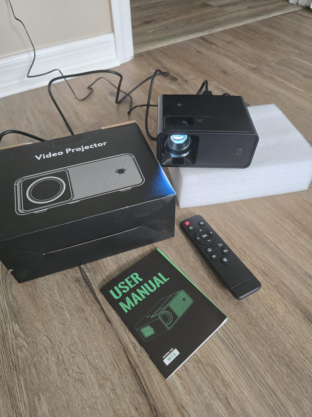 CiBest Portable Mini Projector White, 2025 Upgraded Full HD 1080P Projector, Movie Projector Compatible with iOS/Android Phone/Tablet/Laptop/PC/TV Stick/Box/USB customer photo 1