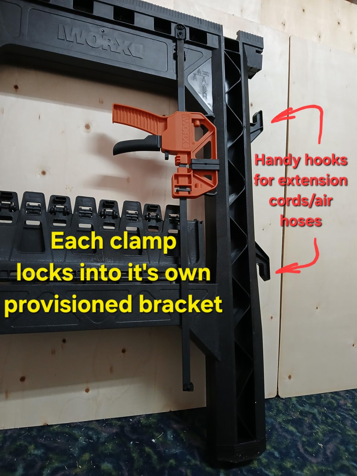 Worx WX065.3 Clamping Sawhorses with Bar Clamps and 7 Inch Metal Triangle Ruler customer photo 2