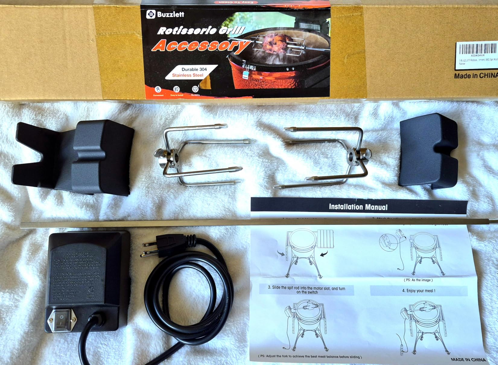 Rotisserie Accessory Attachment Compatible with Kamado Joe Classic Joe Grills, Large Big Green Egg Grills and Other 18-inch Round Charcoal Grills customer photo 1