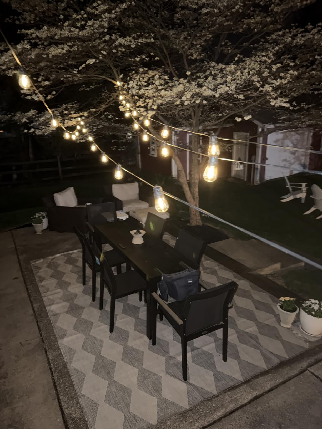 Minetom 100FT Solar-String-Lights-Outdoor-Waterproof, 31+2LED S14 Shatterproof Bulb, Patio Lights with Remote Type-C Port Timable, 3 Light Modes Dimmable Solar String Lights for Outside, Yard, Camping customer photo 2