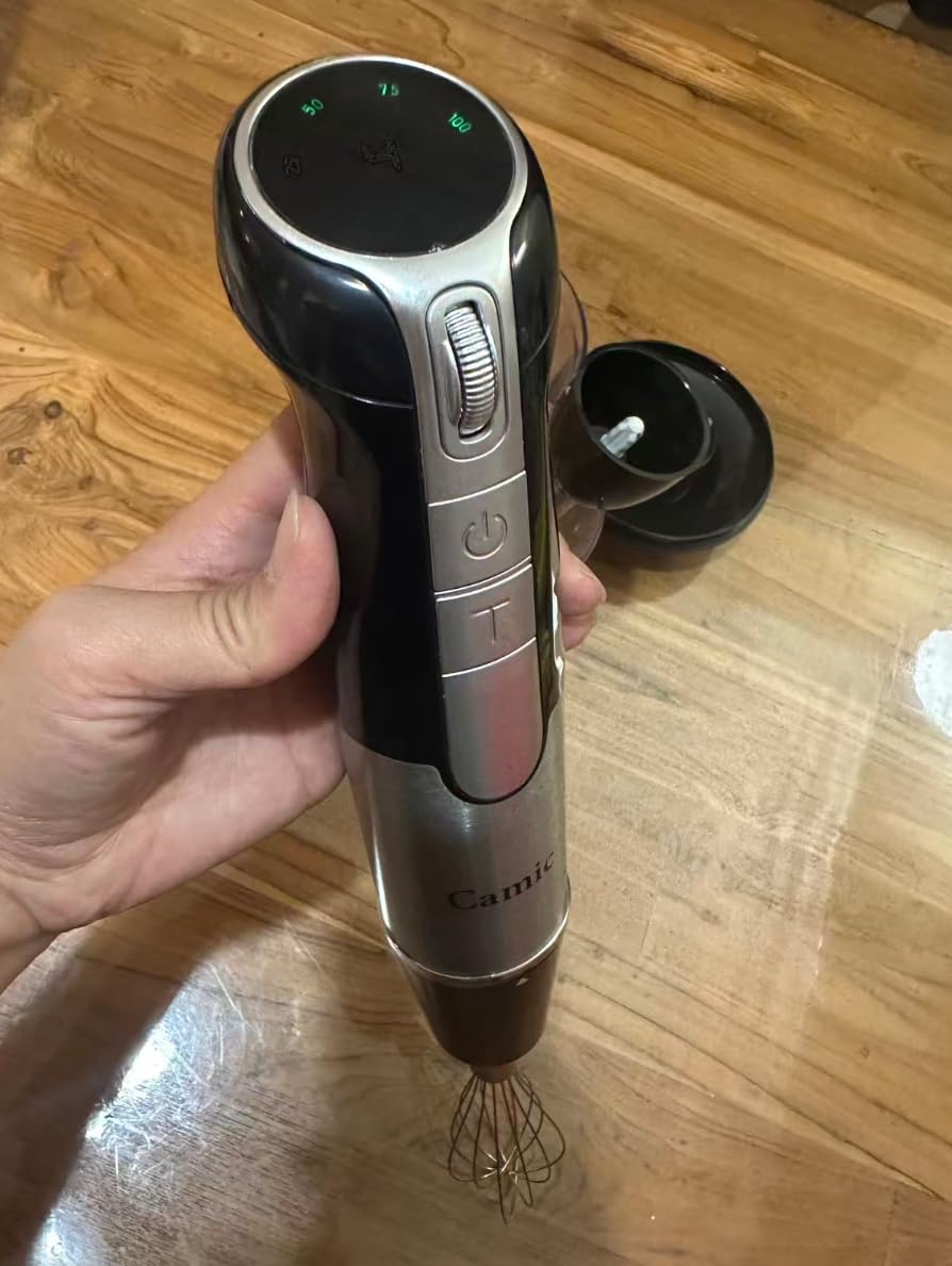 Camic Hand Blender, Cordless Immersion Blender with 6 Speeds, 4 in 1 Portable Mixer Electric Handheld Mixer with Blender, Chopper, Whisk, Frother for Soup, Smoothies, Baby Food and Puree (Champagne) customer photo 1
