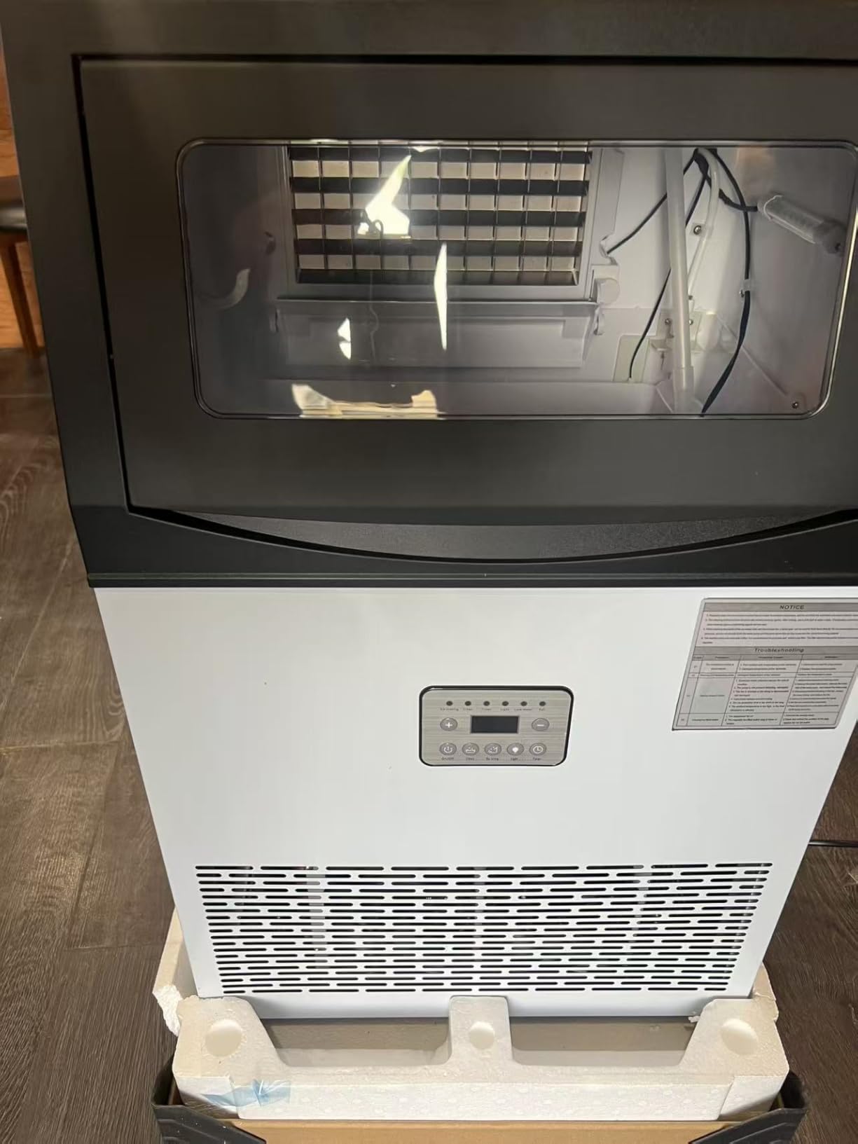 Commercial Ice Maker,200 lbs/24H,96 Cubes in 14 Mins,Stainless Steel Ice Machine with 33 lbs Storage Capacity,Water Filter,Self-Cleaning,Under Counter/Freestanding Ice Maker for Restaurant,Cafe,Home customer photo 1