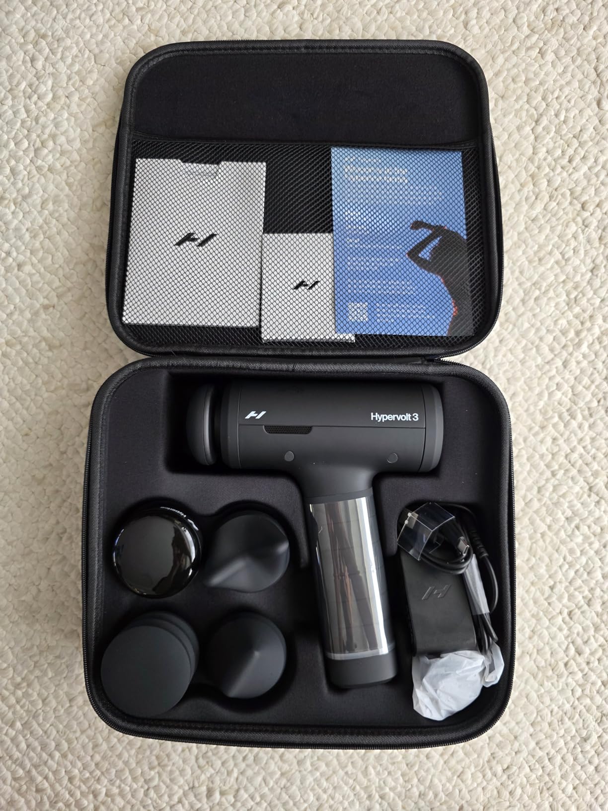 Hyperice Hypervolt 3 - QuietGlide Technology Handheld Percussion Massage Gun | 5 Speeds, 5 Interchangeable Heads | Helps Relieve Sore Muscles, Improve Mobility and Speed Up Recovery customer photo 1
