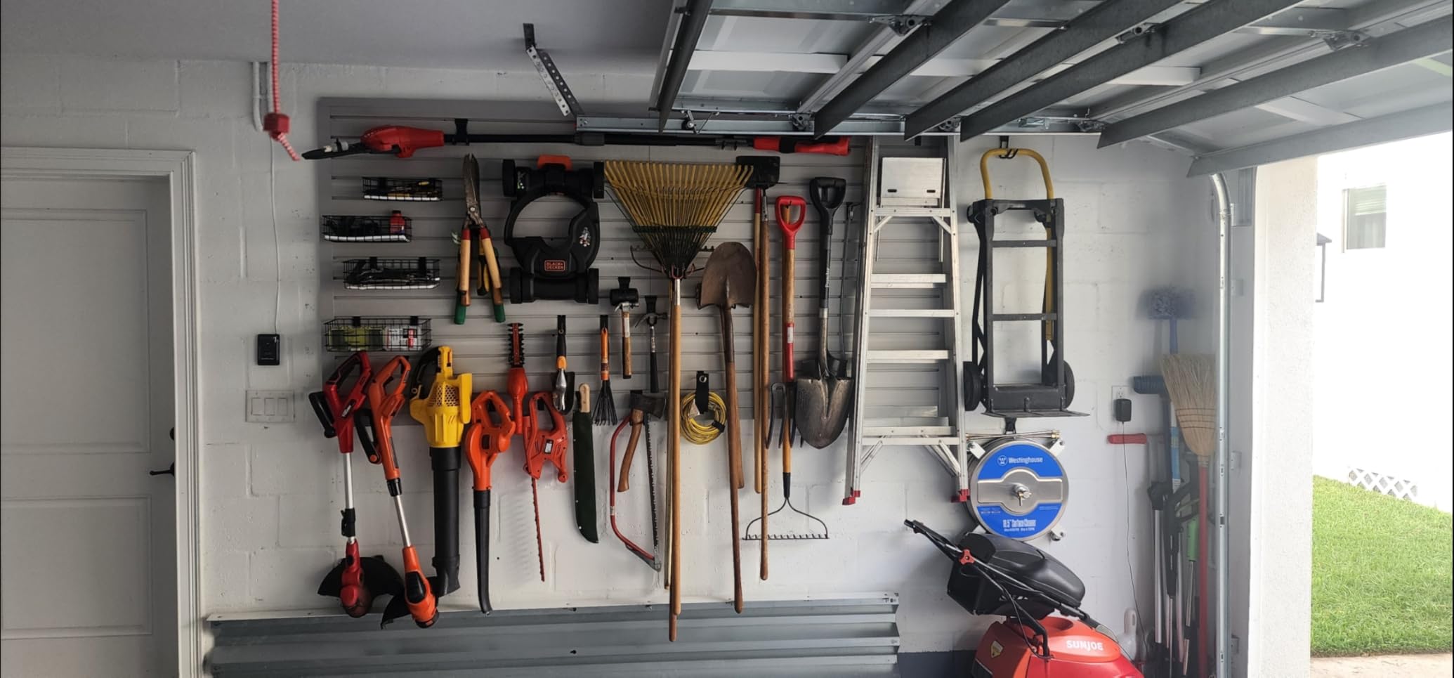SMARTSTANDARD Heavy Duty PVC Slatwall Panels 4x8 ft, Interlocking Garage Wall Organizer System, Tool Board for Retail Display, Workshop & Home Storage - Gray customer photo 1