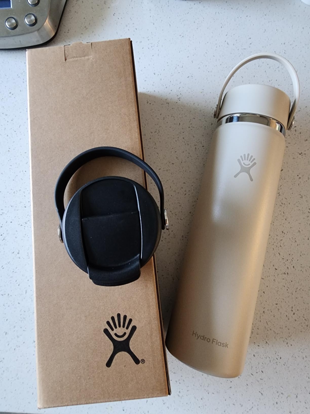 Hydro Flask Water Bottle - Insulated Stainless Steel - Wide Straw Lid, Non Spill, Leakproof in 64 Oz Harbor Blue customer photo 1