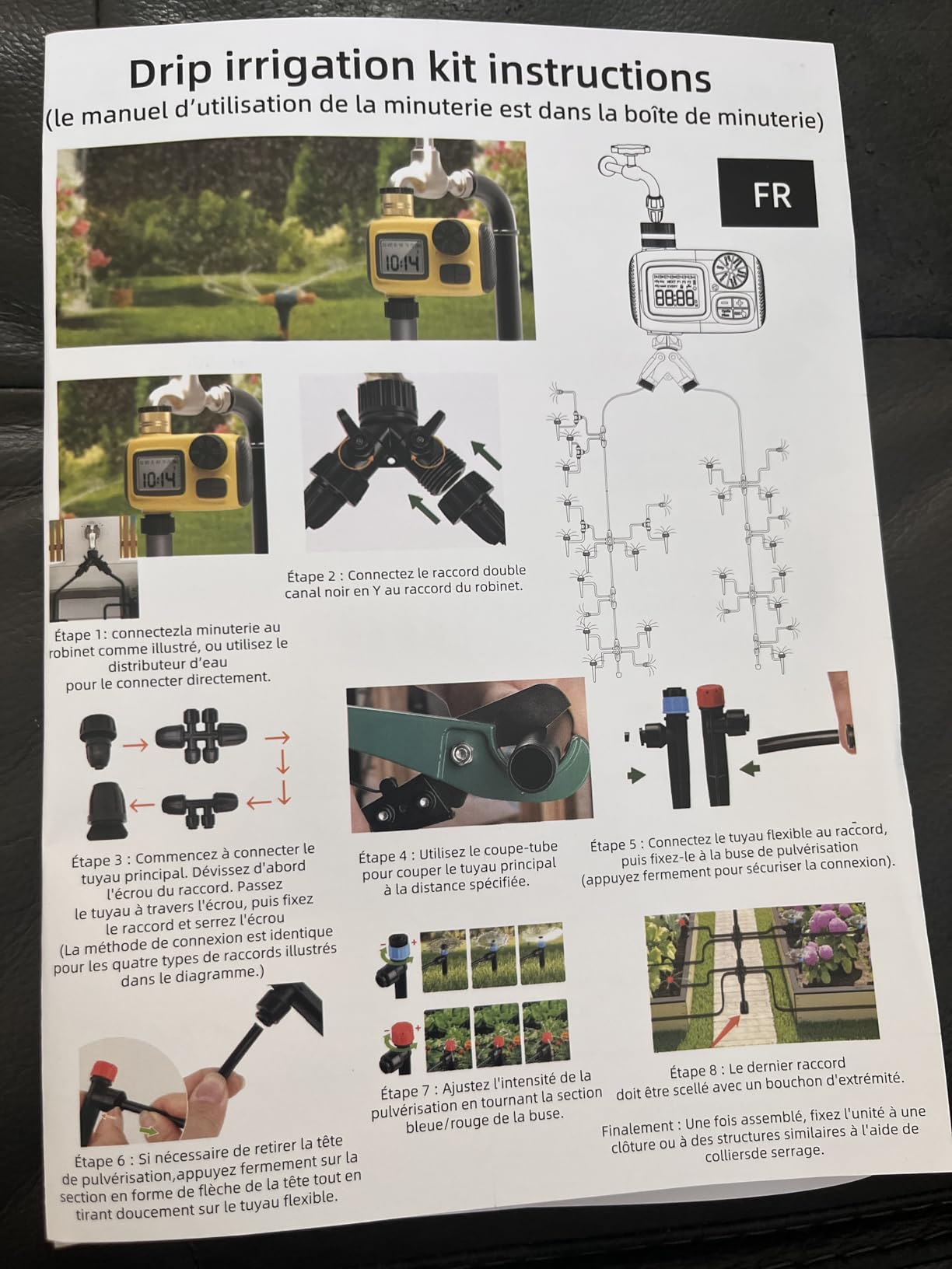165FT Drip Irrigation System with Timer, Automatic DIY Garden Watering Kit with 1/2