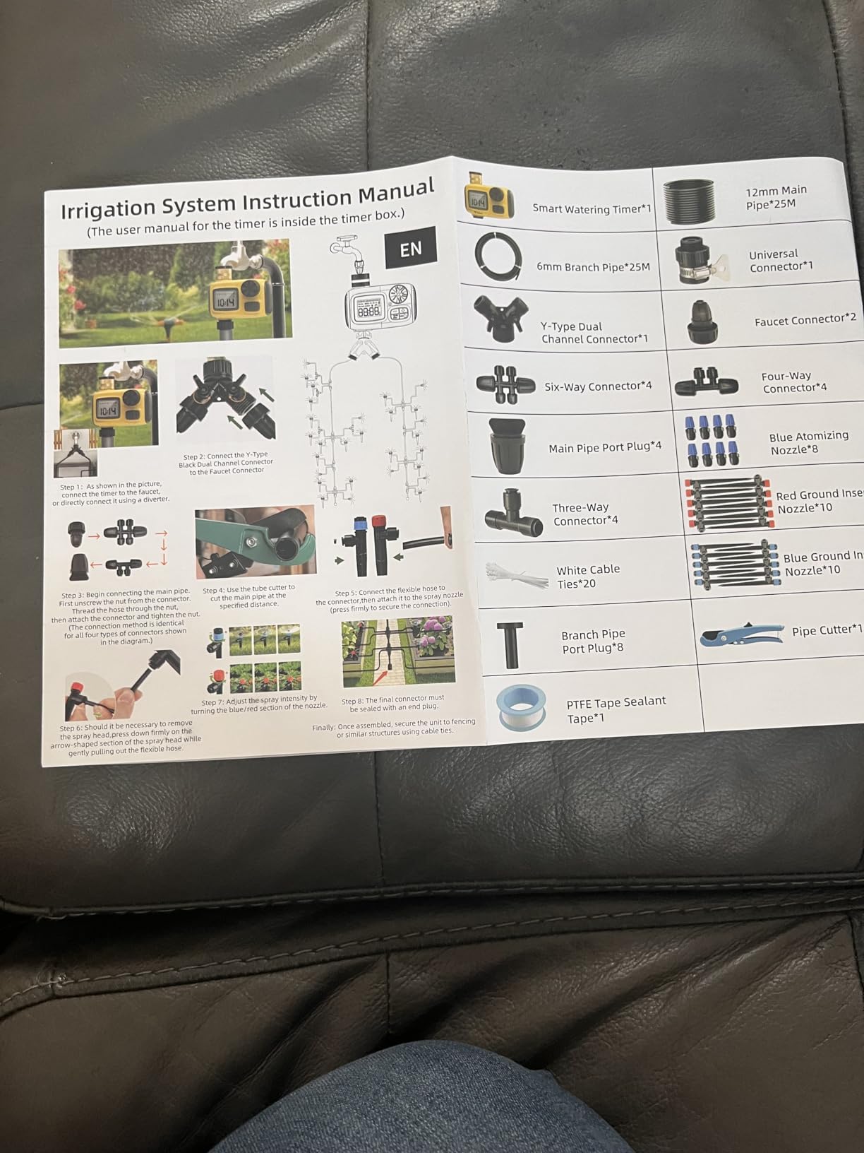 165FT Drip Irrigation System with Timer, Automatic DIY Garden Watering Kit with 1/2