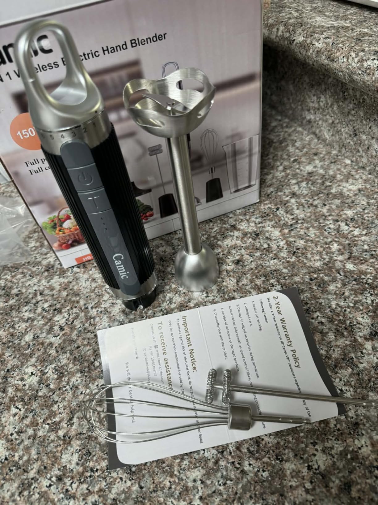 Cordless Immersion Hand Blender with Charging, 4 in 1 Hand Blenders Set,6-Speed Turbo, Wall-Mountable Design, Includes Chopper, Whisk & Frother for Soup, Baby Food & Smoothies (Black) customer photo 1