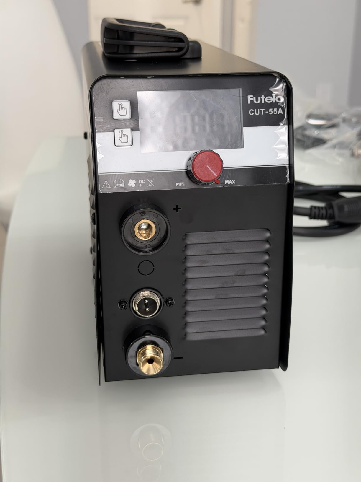 Plasma Cutter 55A, 110V/220V Plasma Cutter Machine with Large LED Display, Contact Arc Start, IGBT Inverter, 1/2