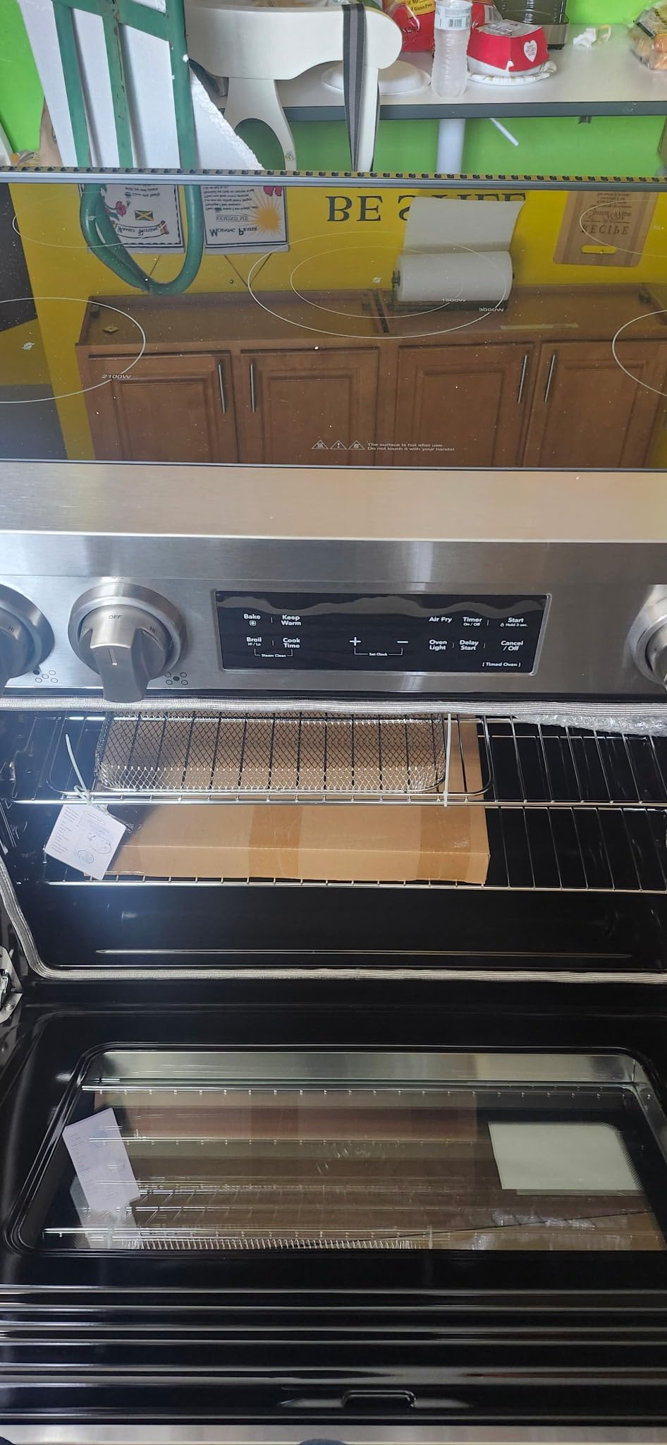 AAOBOSI 36 Inch 6 Cu.Ft Front Control Electric Range Oven with 5 Cooktop Elements, 9 Cooking Power Level 9300W, Smart Control Air Fryer Convection Self Clean Freestanding Oven, 240V (No Powercord) customer photo 2