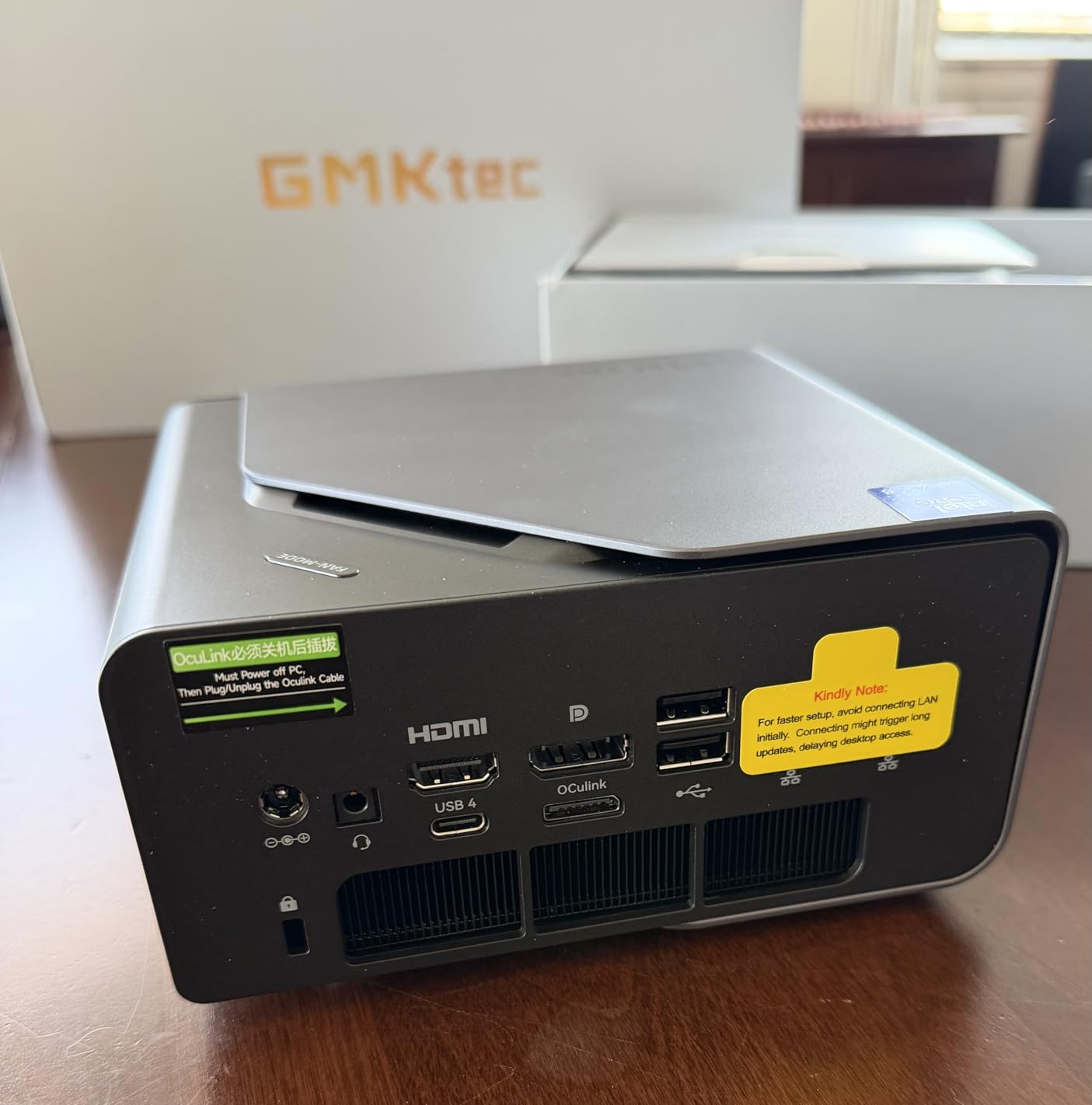 GMKtec AI Mini PC Gaming Desktop Computer Intel Core Ultra 7 256V (8C/8T Turbo 4.8 GHz) (Beats i9-13900HK/ R7 8745HS), NPU/GPU: 115 Tops, Intel ARC 140V, 16GB LPDDR5X, 1TB SSD, 5GbE LAN, Dual USB4 customer photo 1