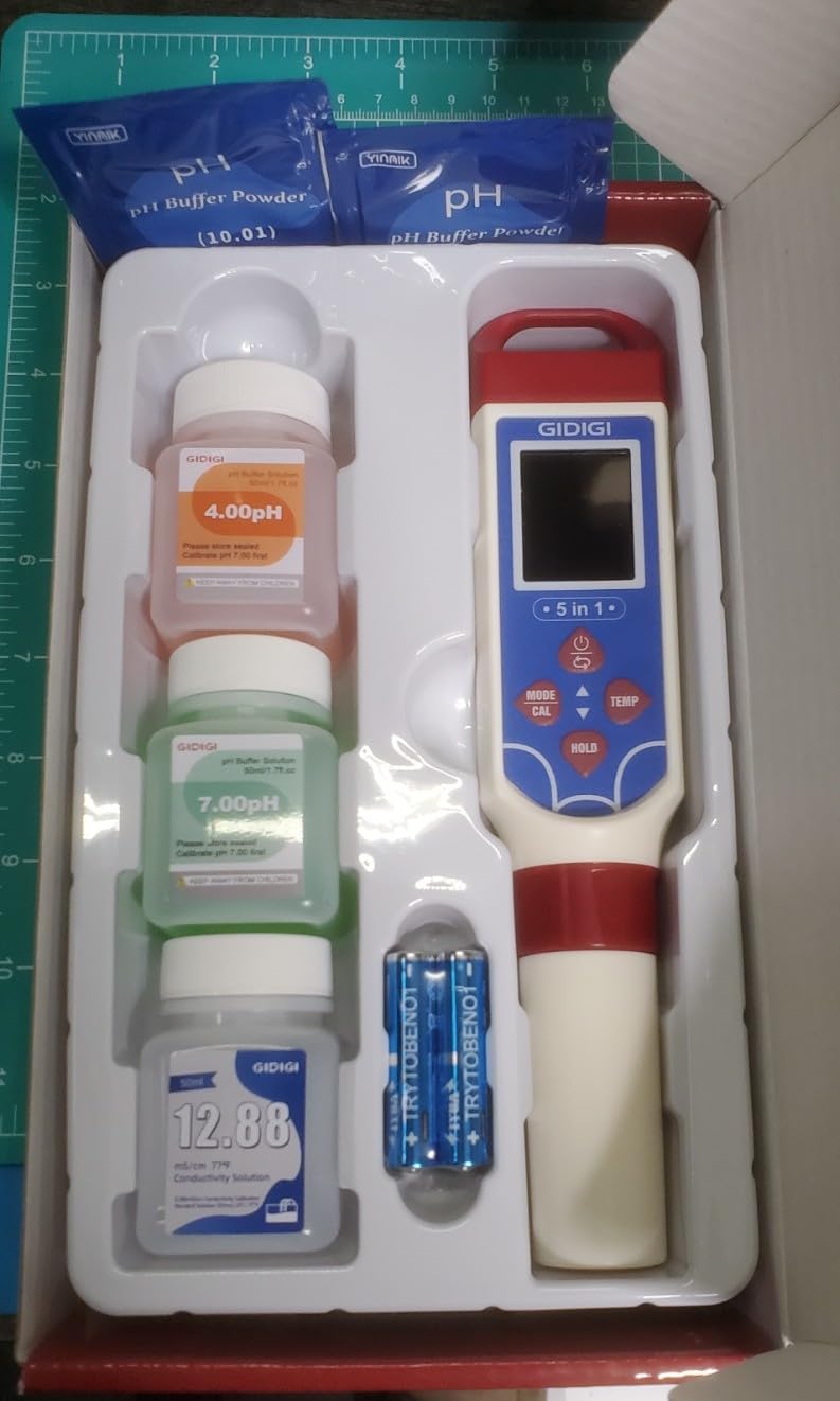 Digital Chlorine Tester Pool Salinity Meter, 7-in-1 pH Meter Test FAC pH Salt ORP TDS EC, Hot Tub Chlorine Meter with Backlit Display Screen for Drinking Water Quality Chlorine Level, Pool Tester customer photo 2
