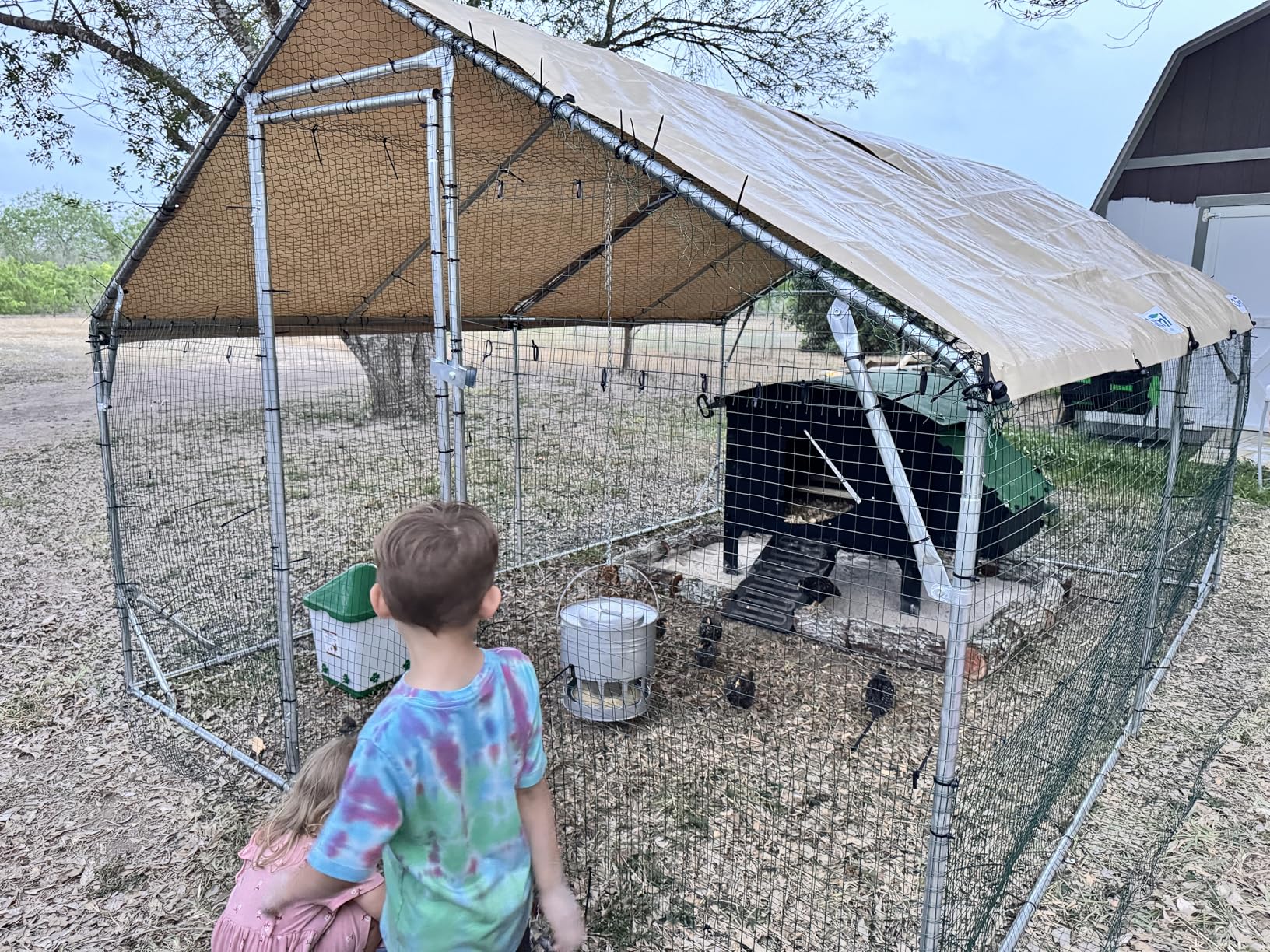 Quictent 12x9x6.6ft Metal Chicken Coop Run Elite Series with Side Hardware Cloth customer photo 1
