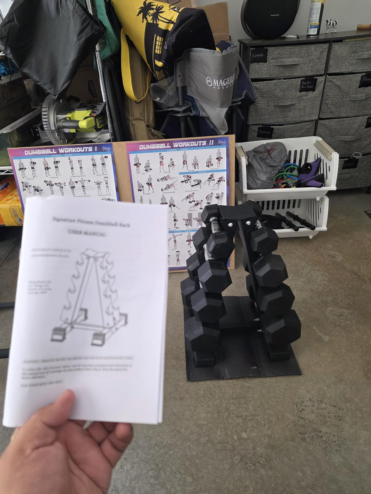 Fitvids Rubber Coated Hex Dumbbell Set with Storage Rack, 100/150/200/550 LB Hand Weight Set with Anti-Slip Grip for Home Gym customer photo 1