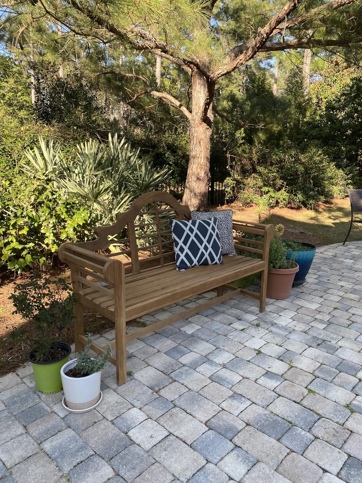 Cambridge Casual Lutyens Teak Wood Garden Bench 5-Foot - Wooden Outdoor Bench for Patio, Porch, Lawn, Backyard customer photo 1