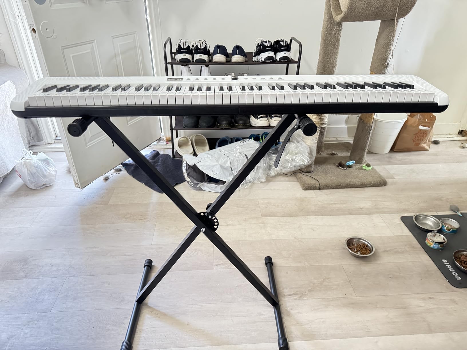 88 Key Piano Keyboard, Semi Weighted Electronic Digital Piano with Music Stand, Power Supply, Sustain Pedal, Bluetooth, Stand, MIDI, for Beginner Professional at Home, Stage customer photo 1