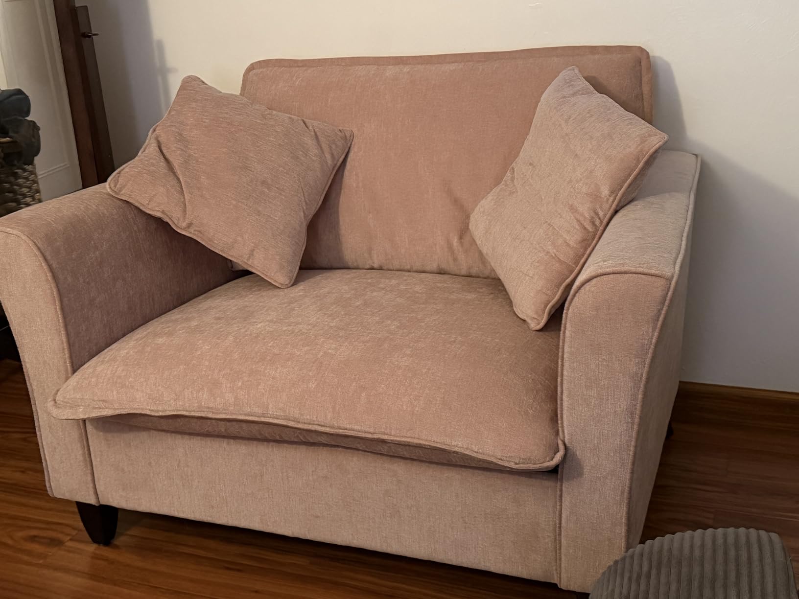 ERYE 46.9 Chenille Upholstered Accent Chair Wide Seat for Living Room Bedroom, Modern Leisure Cushion Armchair W/ 2 Pillows and Removable Cover for Home Apartment Office customer photo 1
