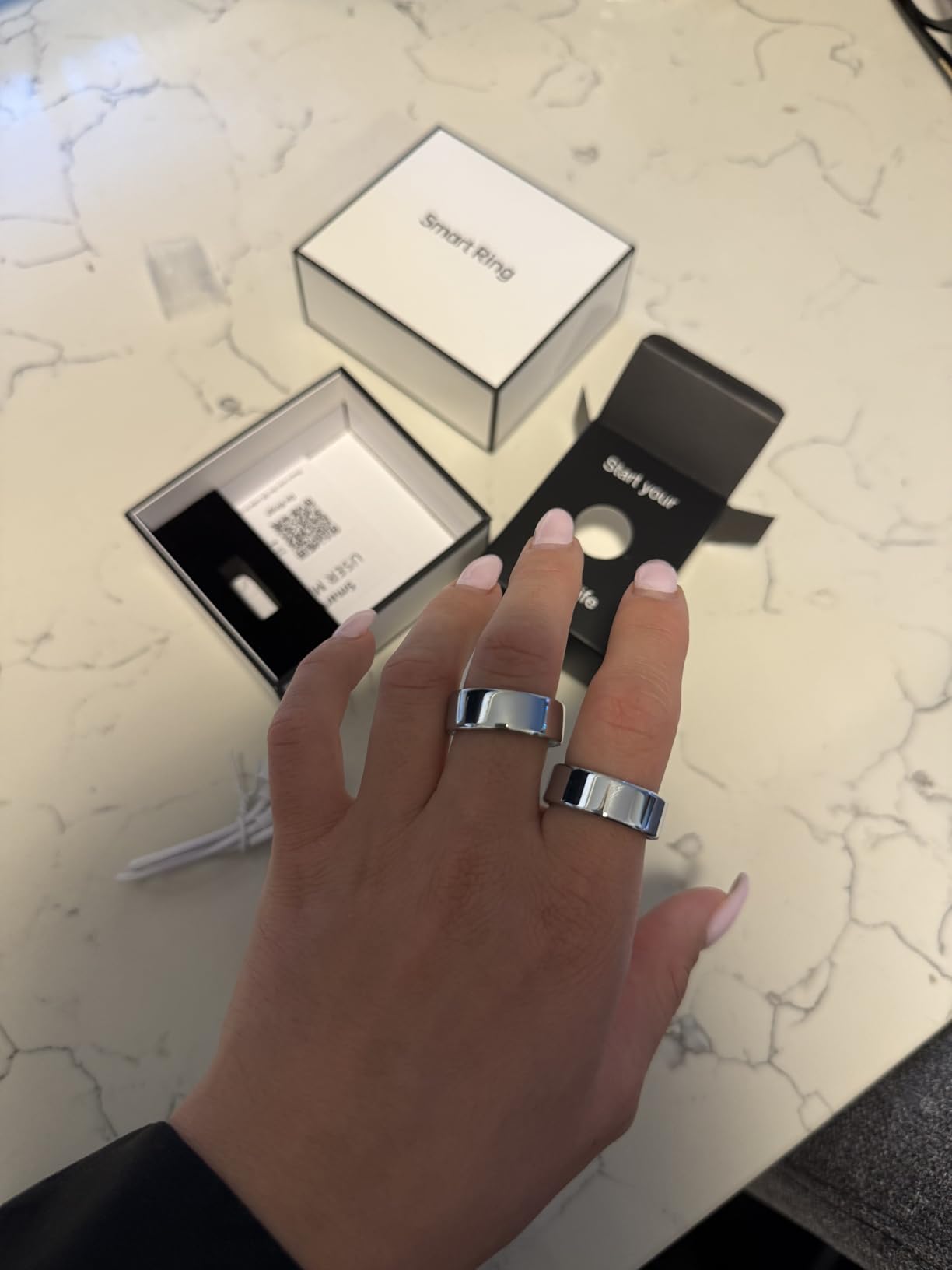 Smart Health Ring, Featuring Stress and Sleep Monitoring Functions, Compatible with iOS and Android, Waterproof Fitness Tracker for Women & Men, No Subscription Fee customer photo 1