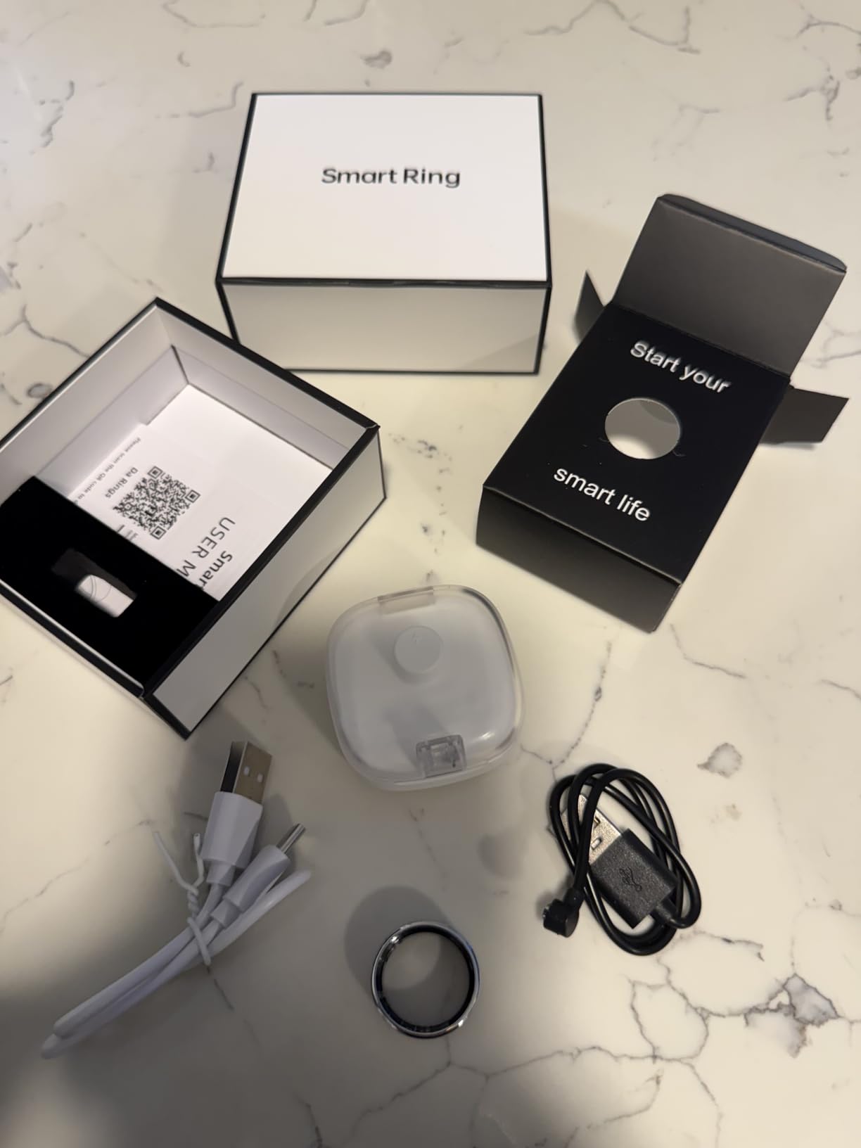 Smart Health Ring, Featuring Stress and Sleep Monitoring Functions, Compatible with iOS and Android, Waterproof Fitness Tracker for Women & Men, No Subscription Fee customer photo 2