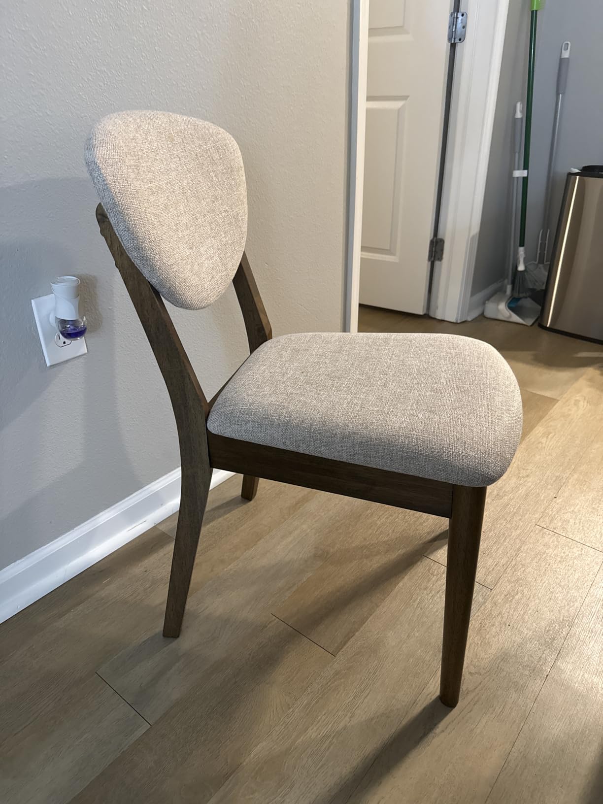 Best Choice Products Dining Chairs Set of 2, Mid-Century Modern Upholstered Wood, Armless w/Seat Cushion, Padded Backrest - Walnut/Oatmeal customer photo 2